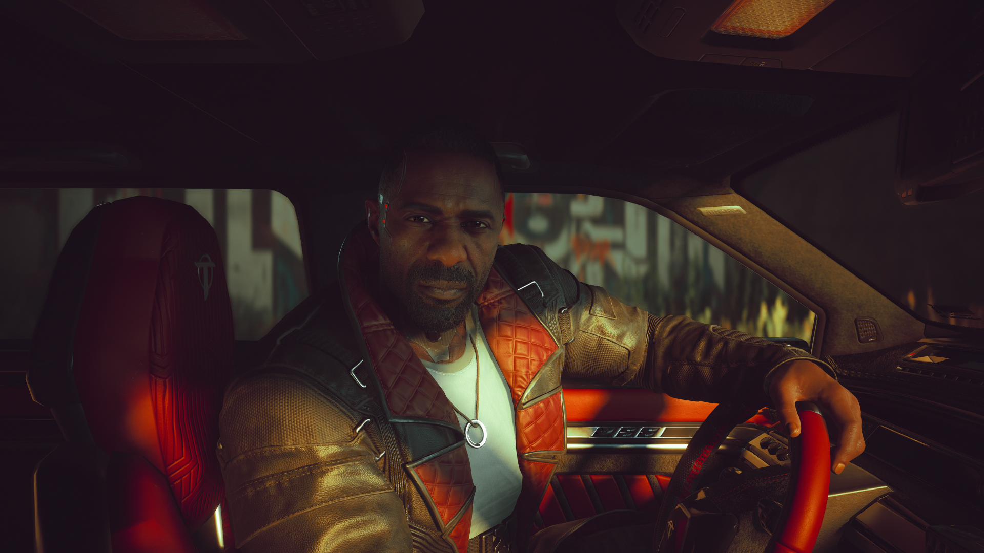 Cyberpunk 2077 Solomon Reed Idris Elba Neon Video Game Characters Dogtown Blade Runner Futuristic CD 1920x1080