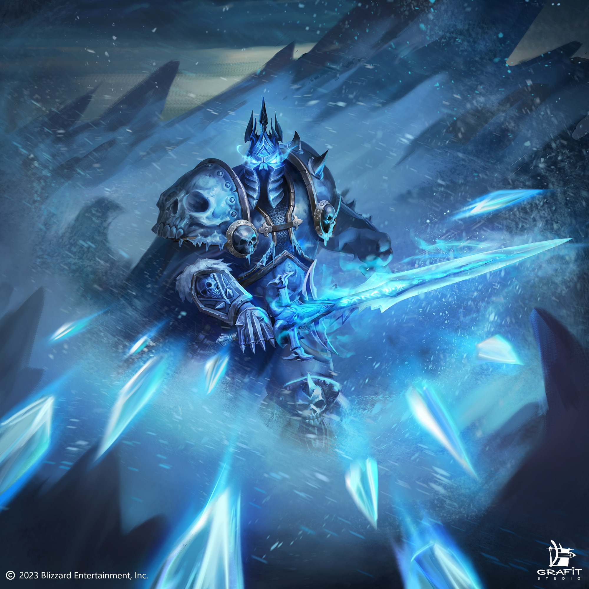Grafit Studio Drawing The Lich King Hearthstone Ice Frostmourne 2000x2000