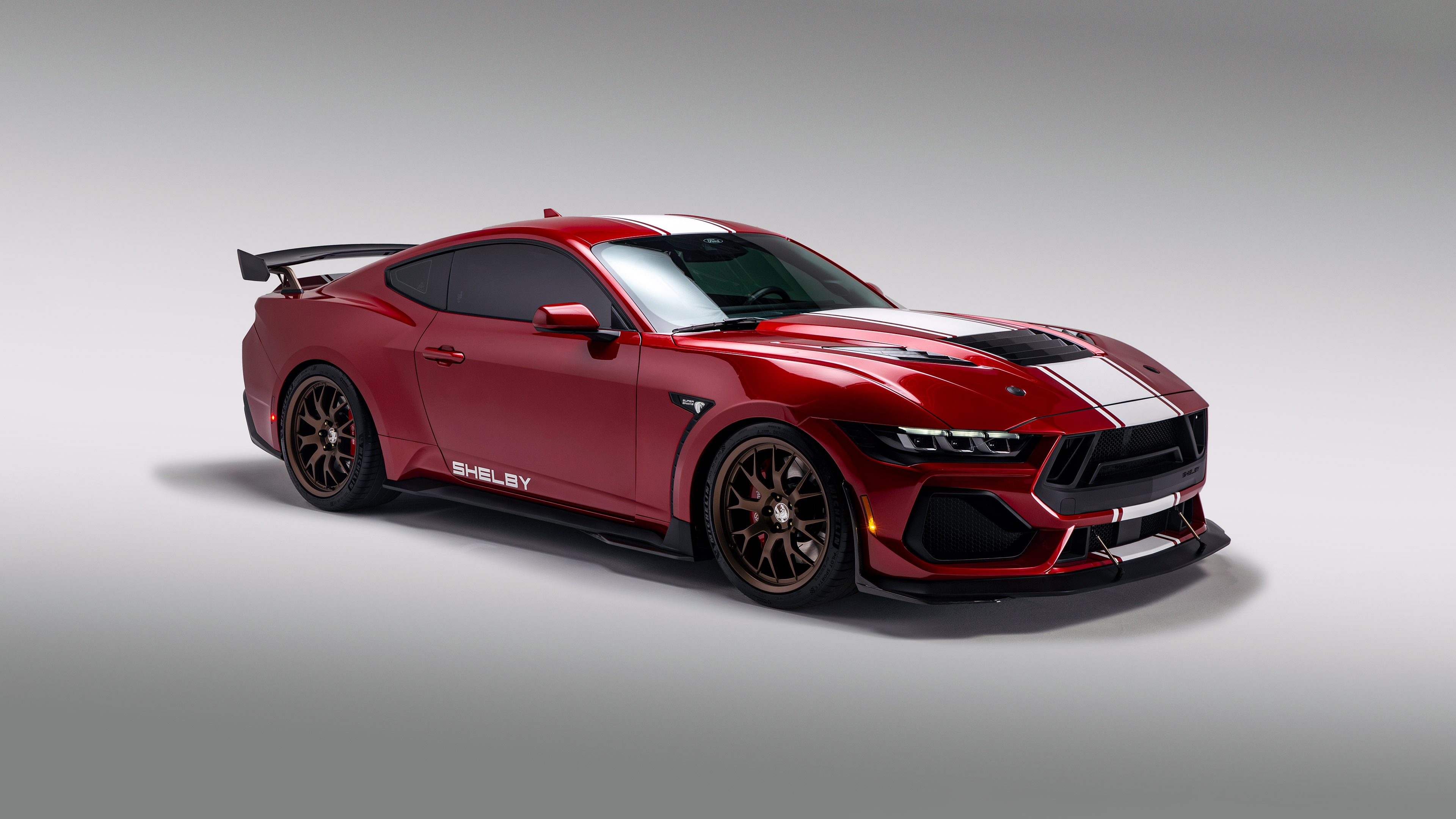 Ford Mustang Shelby Shelby Ford Mustang Red Cars Car Muscle Cars Simple Background 3840x2160