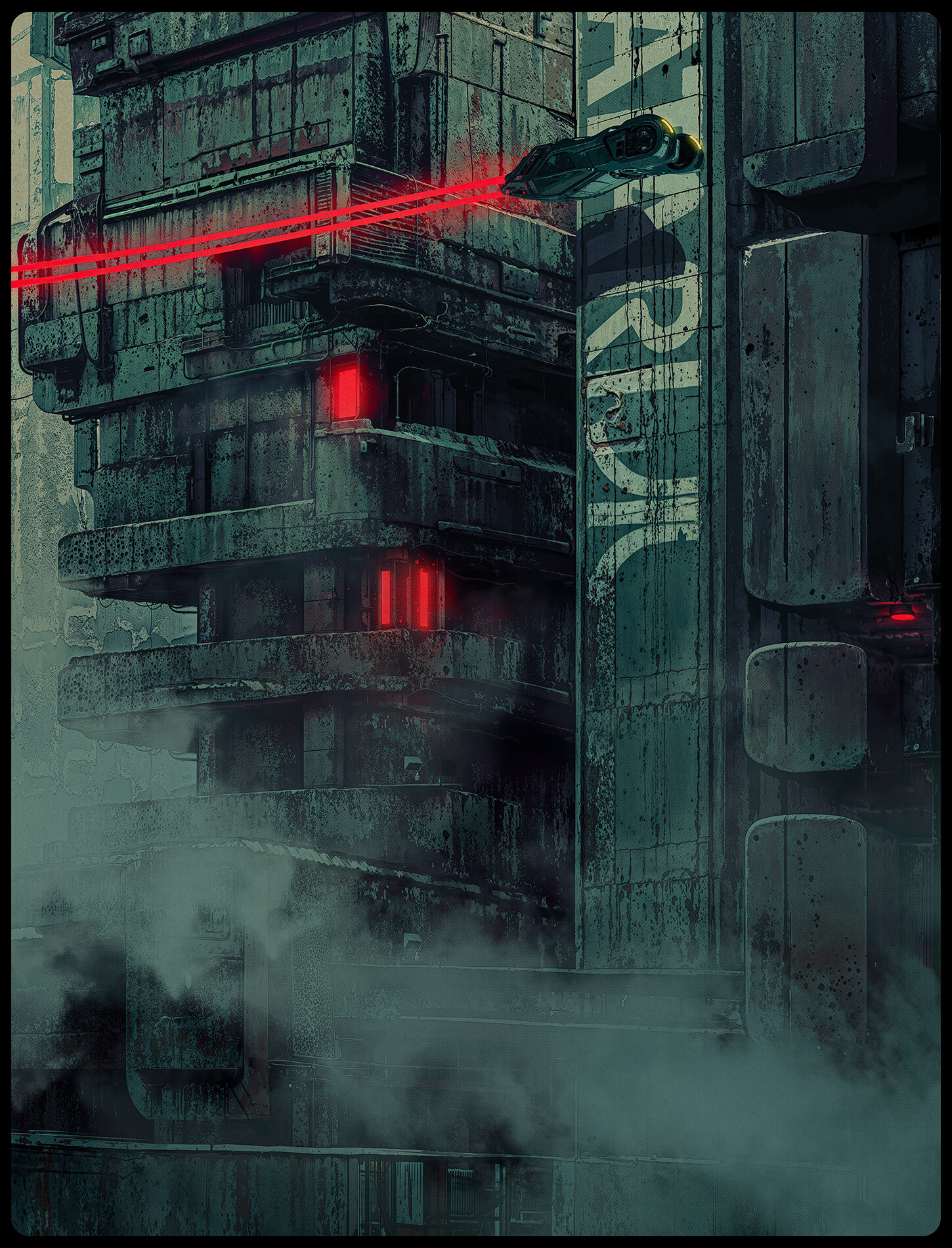 Pascal Blanche Science Fiction Blade Runner Concept Art Atari Digital Art Fog Flying Car Architectur 1450x1900