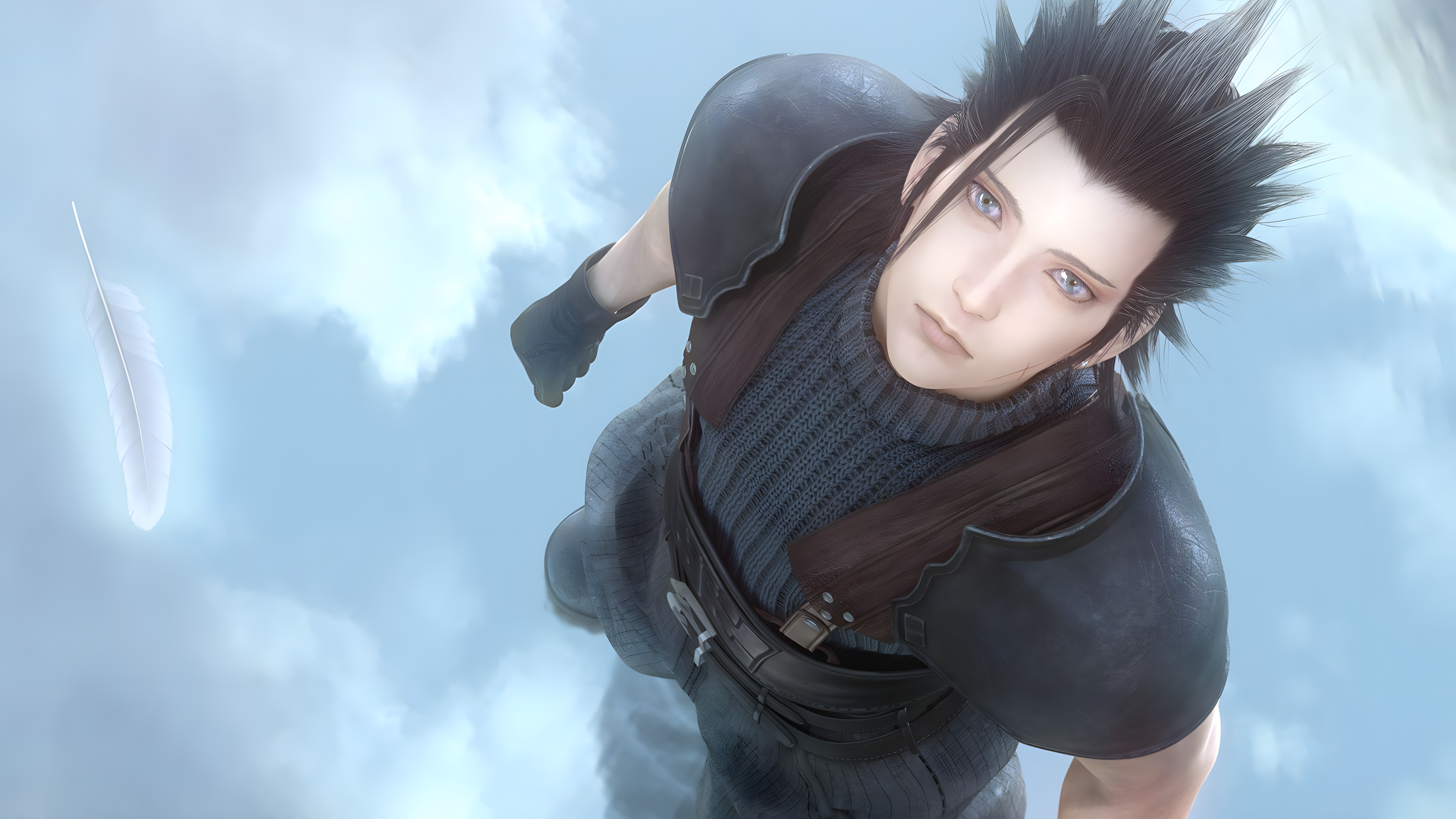 Zack Fair Final Fantasy Vii Video Game Characters Dark Hair Sky 3840x2160
