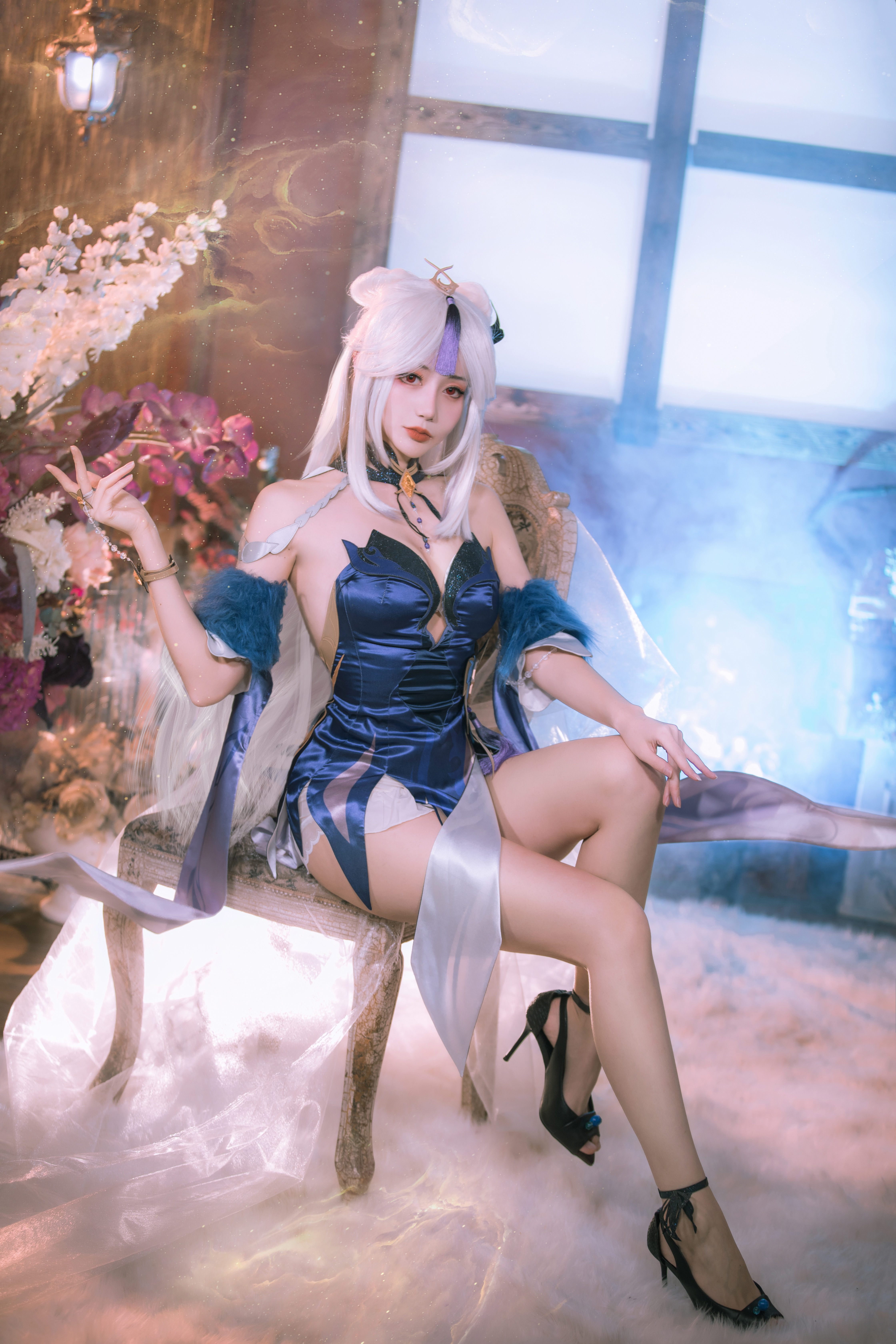 Ruyuehui Ningguang Genshin Impact Genshin Impact Cosplay Cheongsam Heels Asian 4480x6720