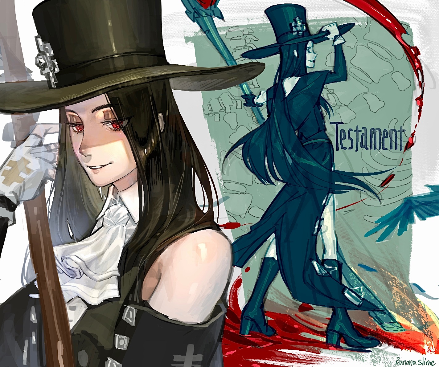 Testament Guilty Gear Guilty Gear Strive Guilty Gear Red Eyes Top Hat Gothic 1424x1191