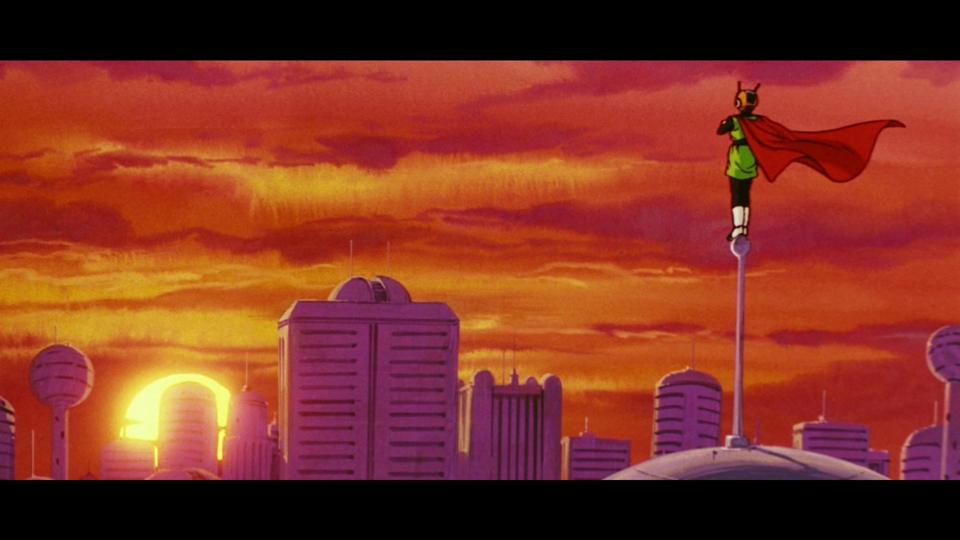 Dragon Ball Dragon Ball Z Cape Red Cape Gohan Great Saiyaman Skyscraper City Skyline Sunset Sun Clou 1920x1080