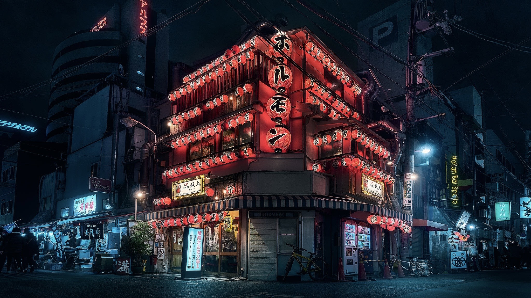 500px Night Stores Japanese Letters Low Light 2047x1151