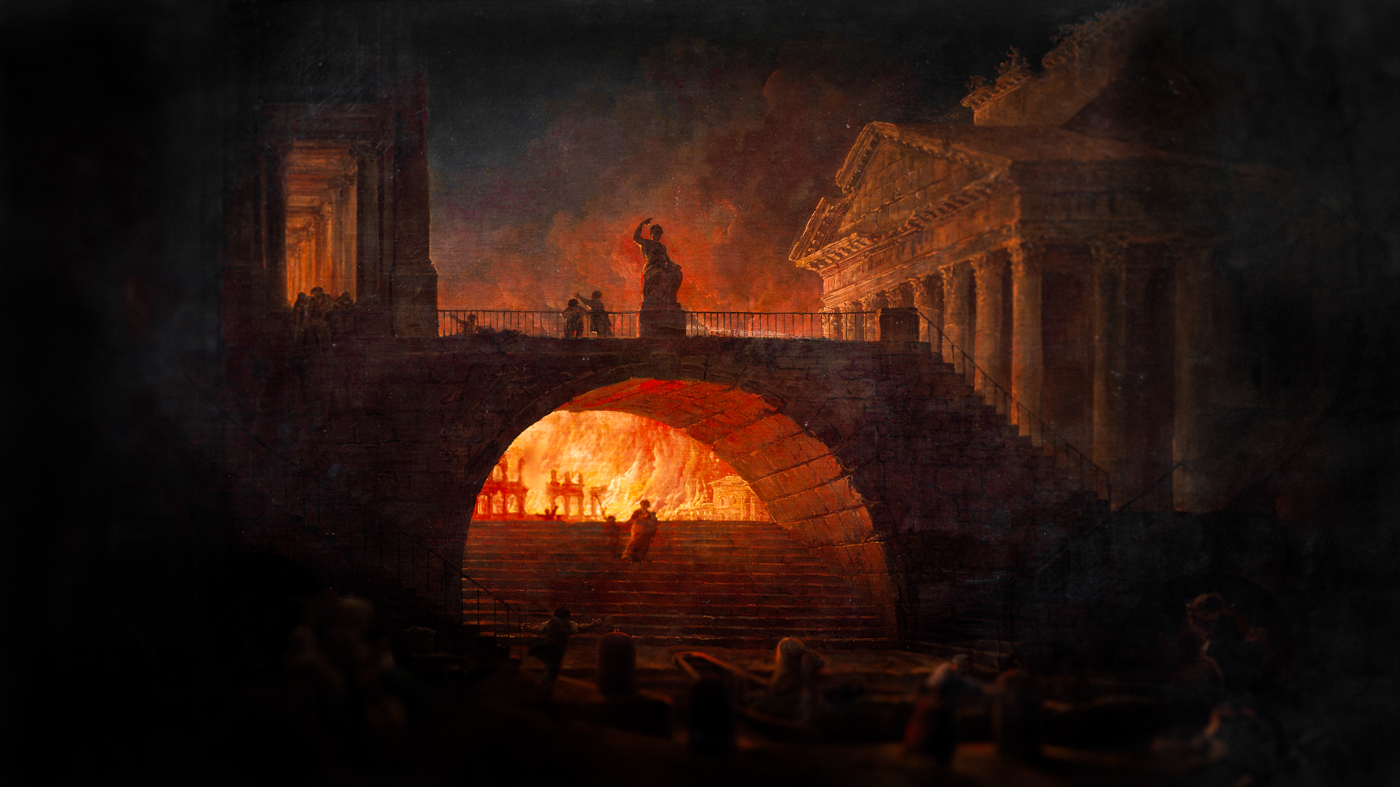 Painting Rome Burning Unforeseen Incidents Robert Bushway Digital Art Low Light 4530x2548