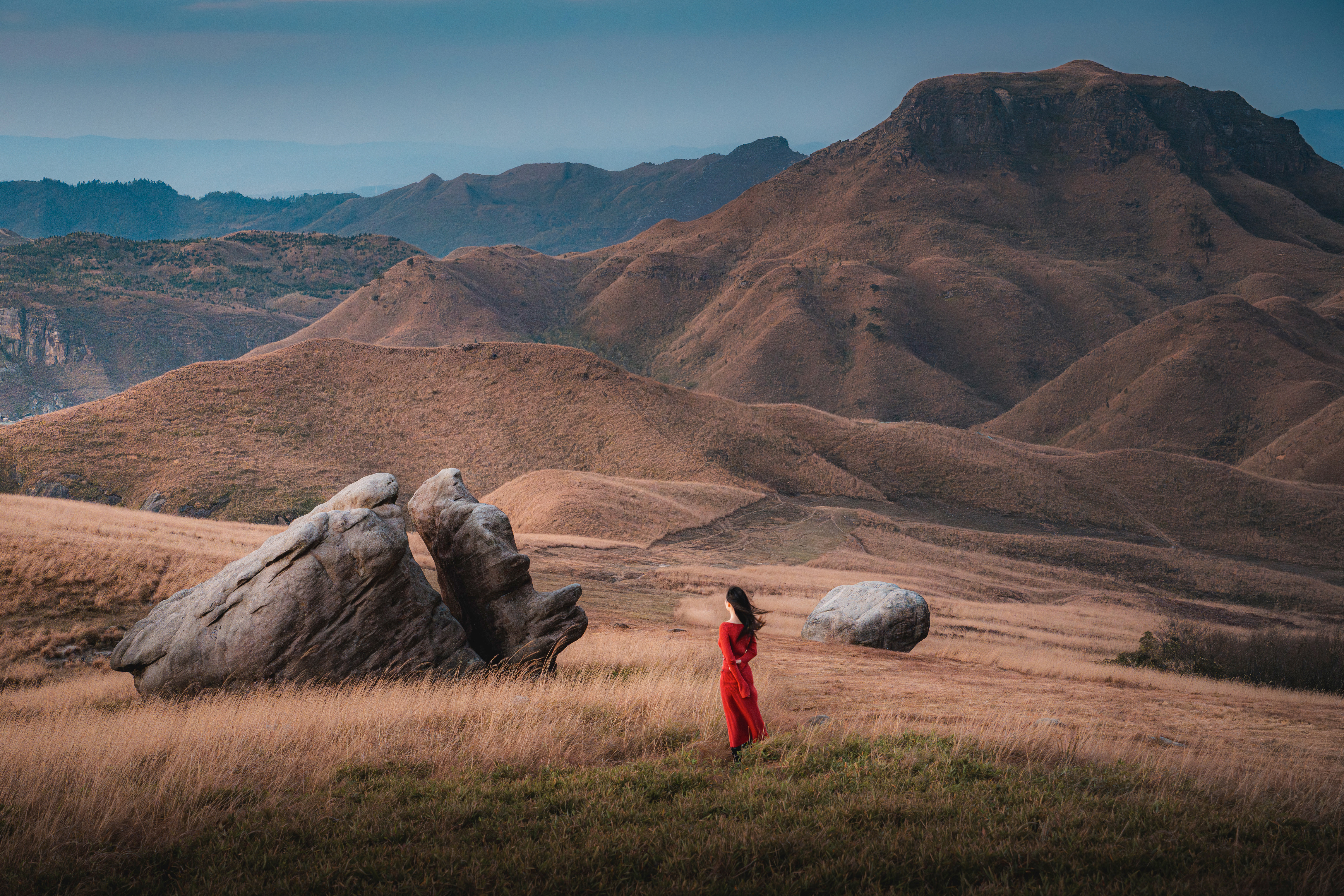 Mountain Top Sunset Women Skirt Red Skirt 6160x4107