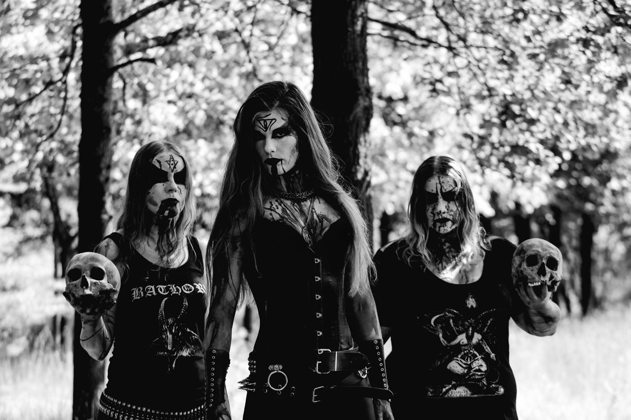 Black Metal Girl Band Asagraum Music Metal Band Monochrome 1280x851