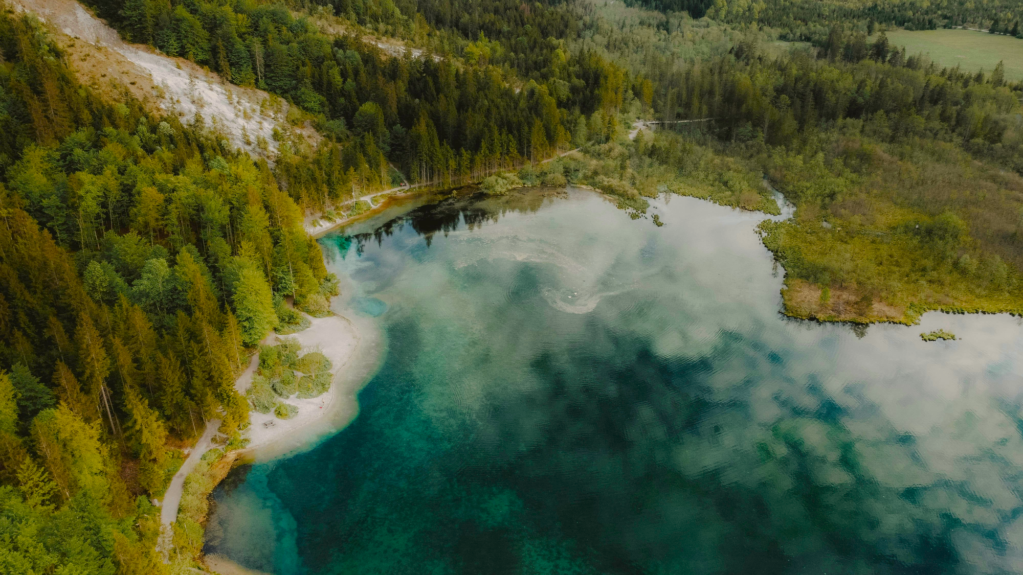 Nature Landscape Trees Forest Water Lake Water Ripples Drone Photo Aerial View Lilartsy 2000x1125