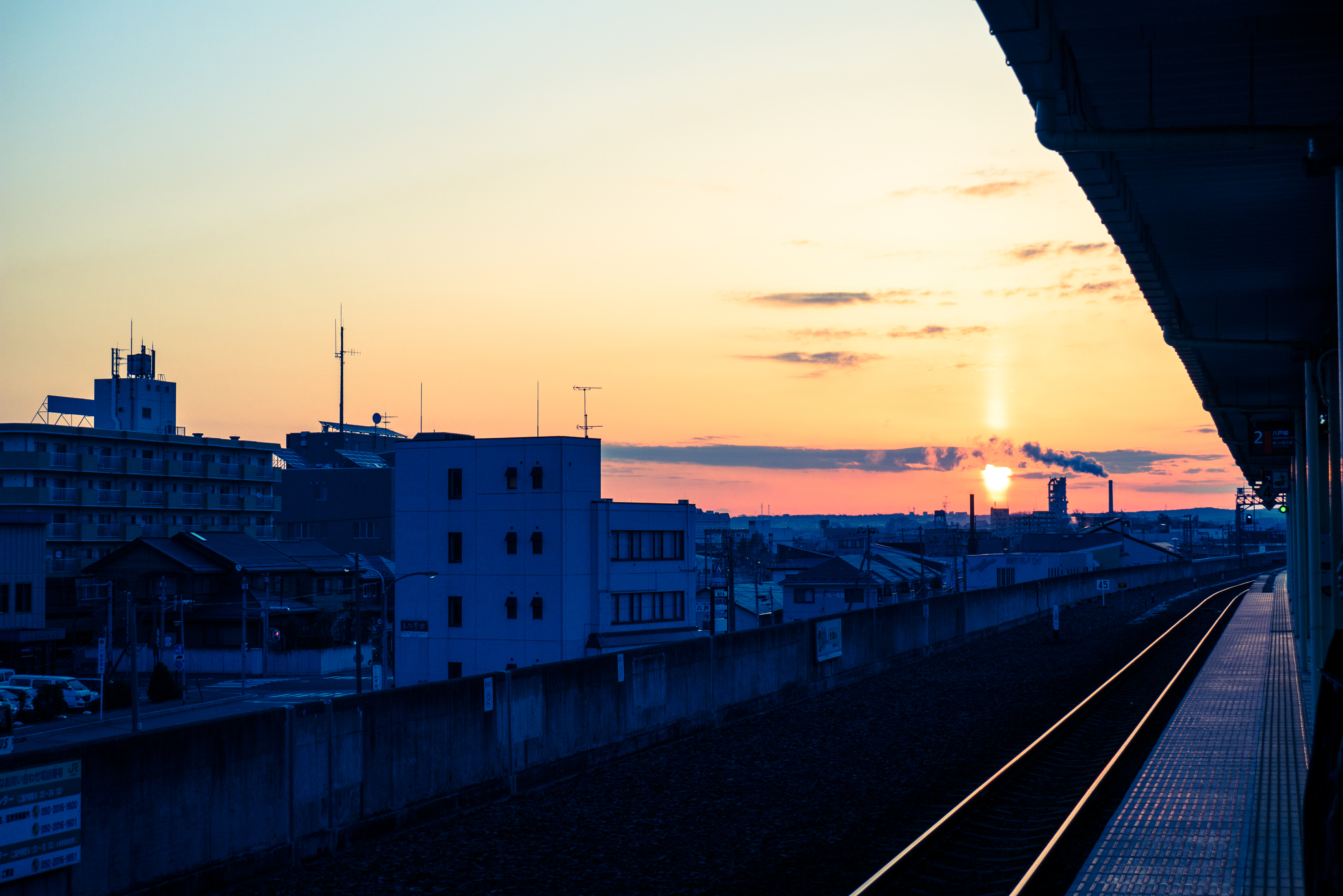 Japan Train Station Sunrise Landscape Urban 4592x3064