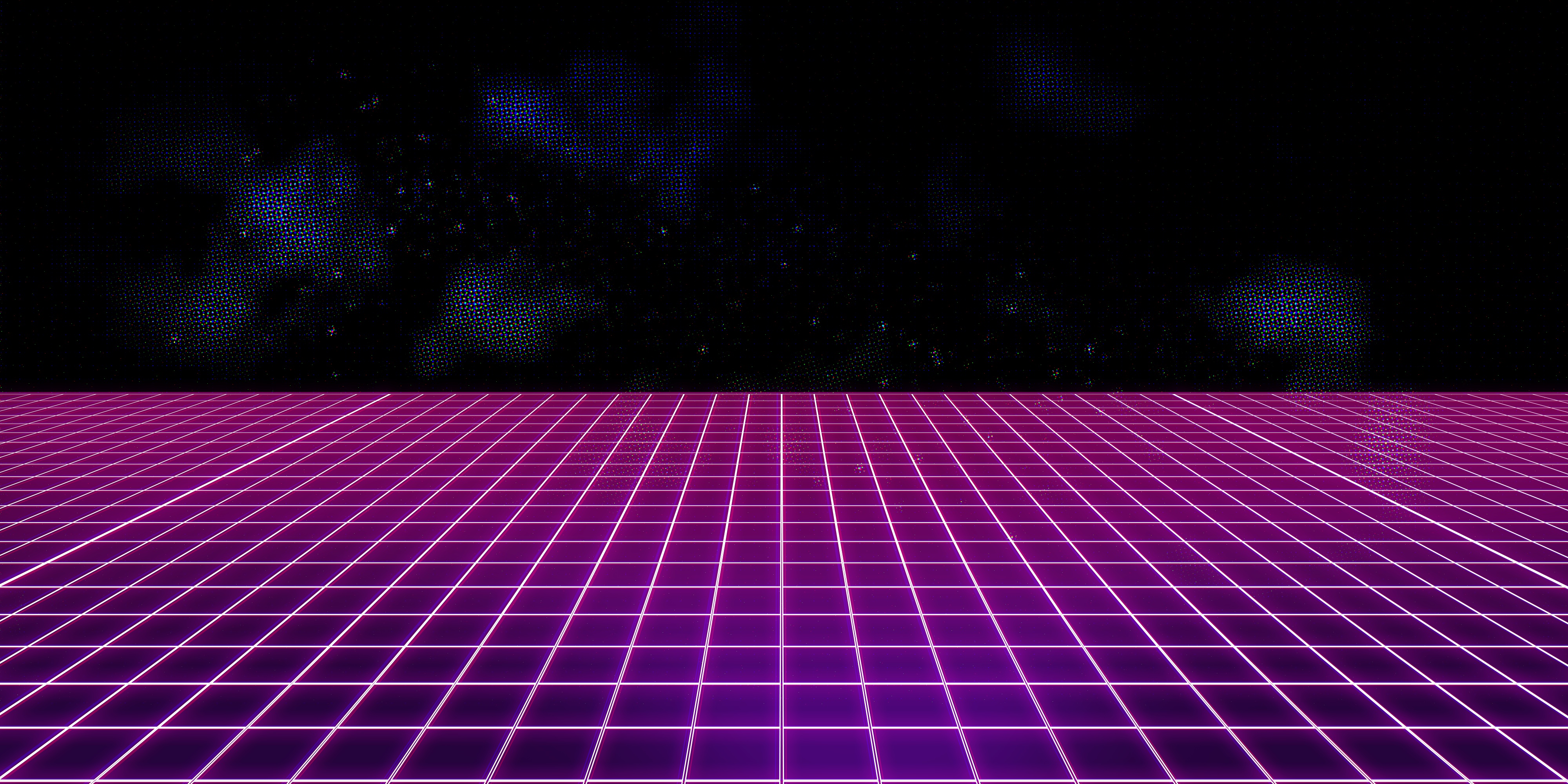 Retrowave Synthwave Neon Pink Pattern Square 4000x2000