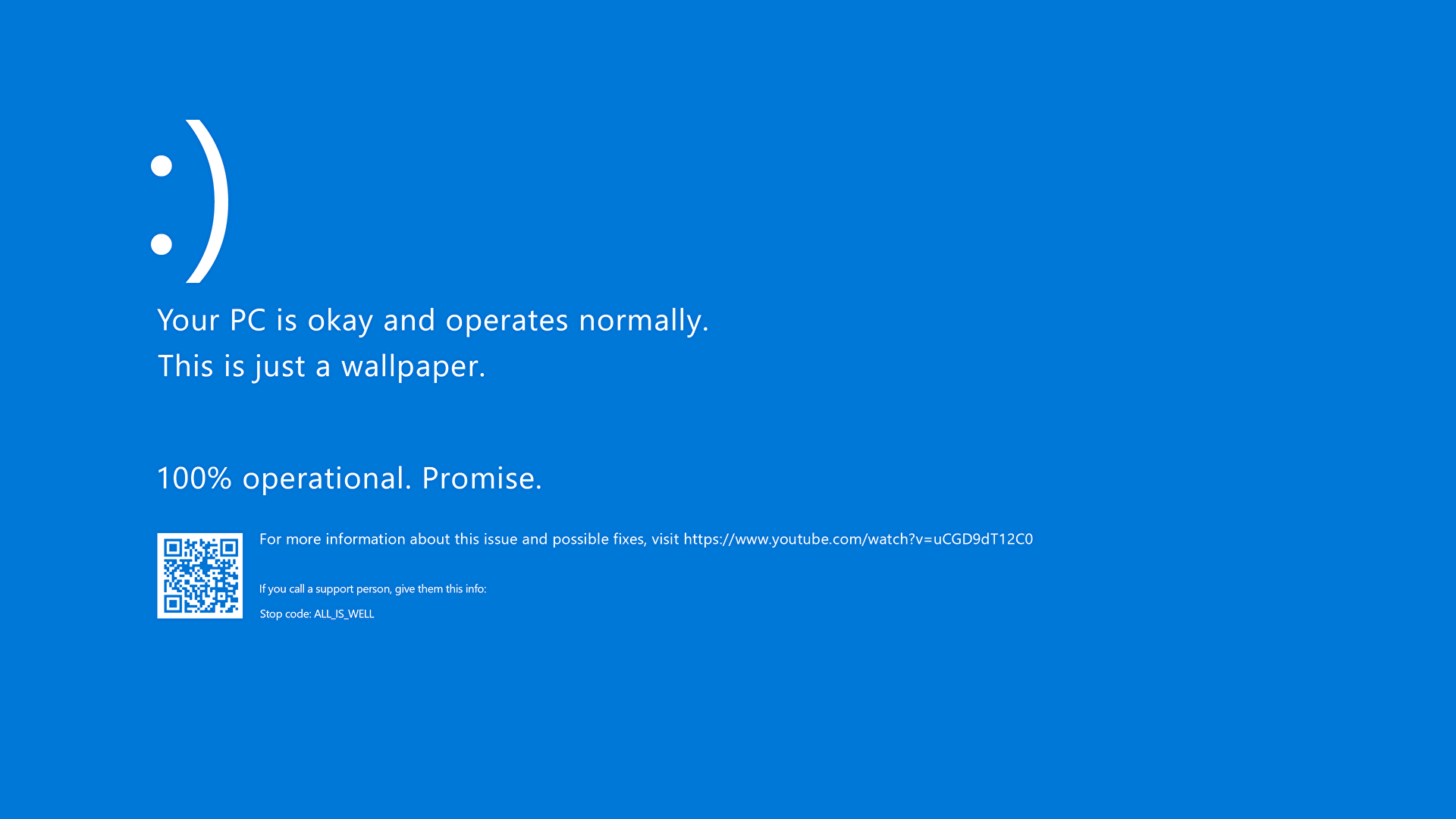 Windovvs Microsoft Blue Screen Of Death Simple Background Blue Background 1920x1080