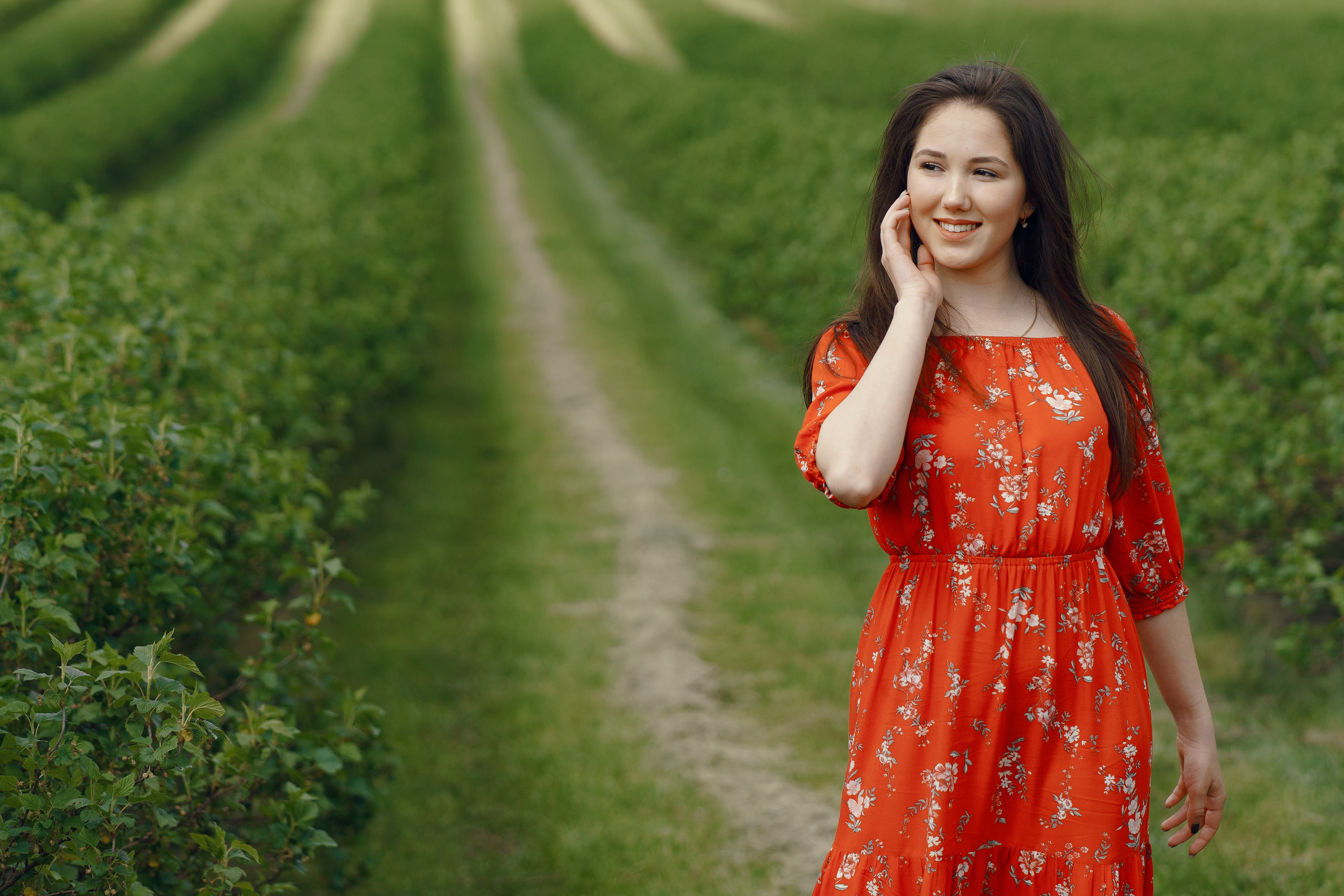 Oleg Baliuk Women Orange Clothing Outdoors 3936x2624