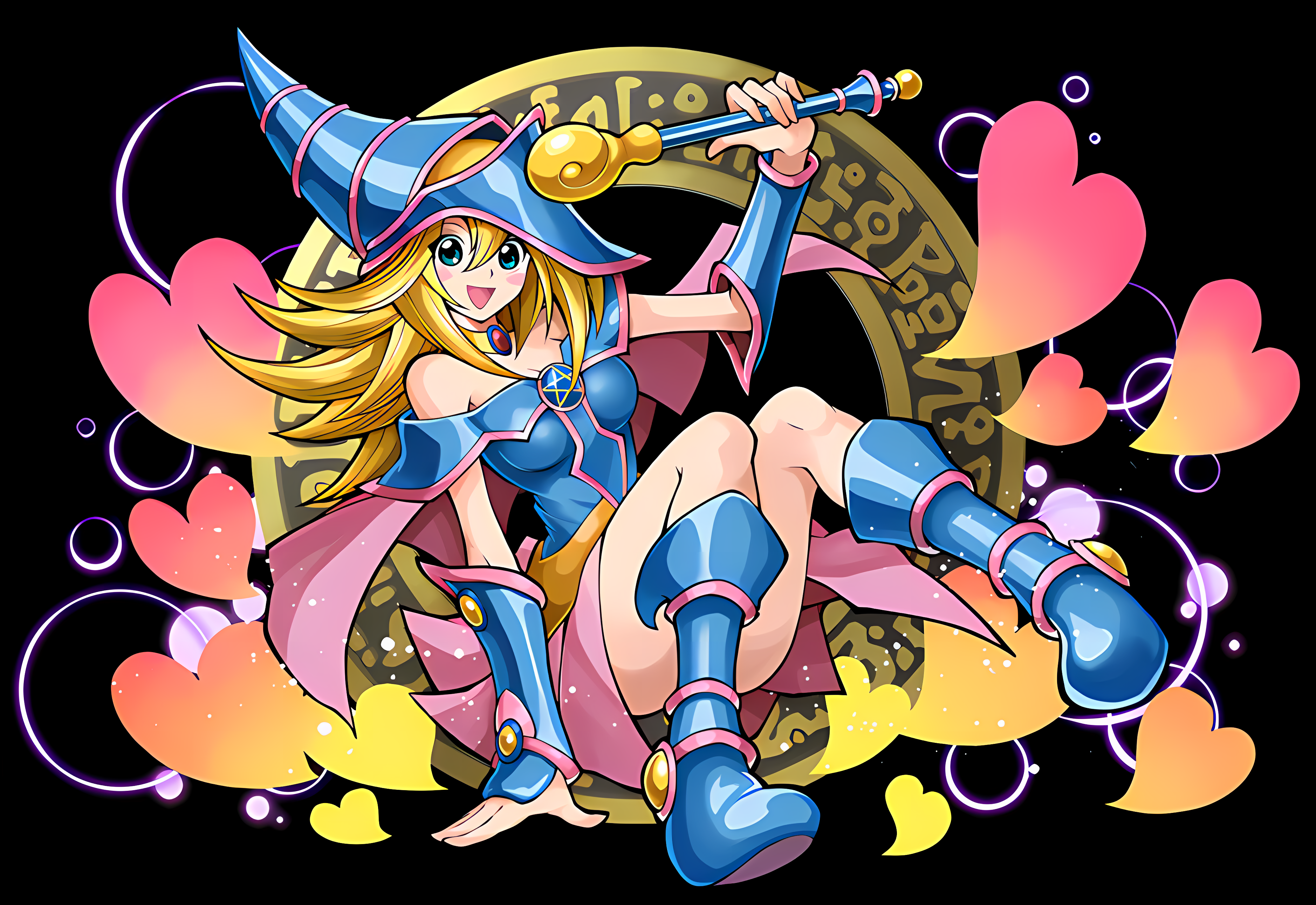 Puzzle And Dragons Yu Gi Oh Dark Magician Dark Magician Girl Wizard Blonde 3756x2584