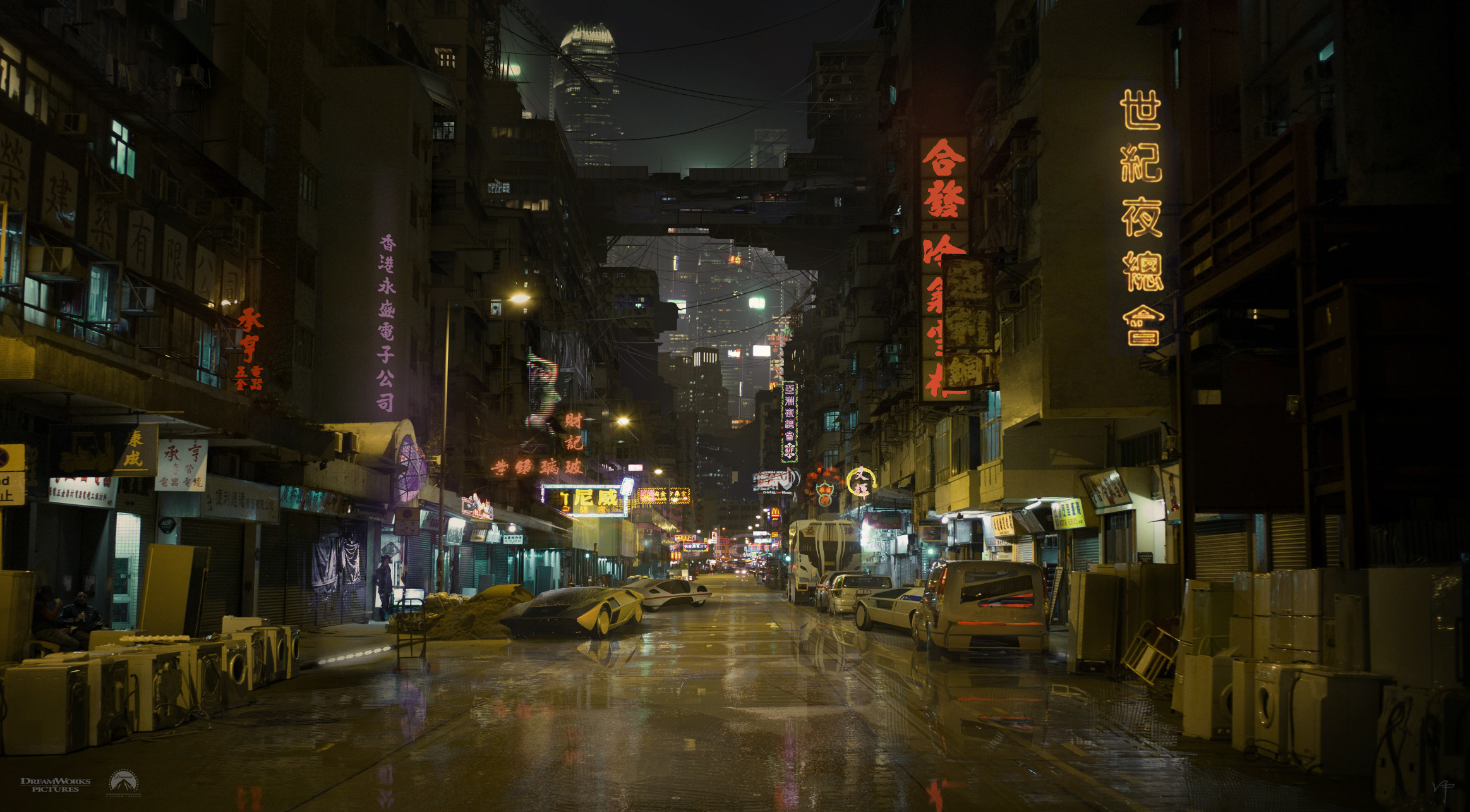 Ghost In The Shell Movie Valentin Petrov Artwork Futuristic City Digital Art Science Fiction Cyberpu 2327x1285