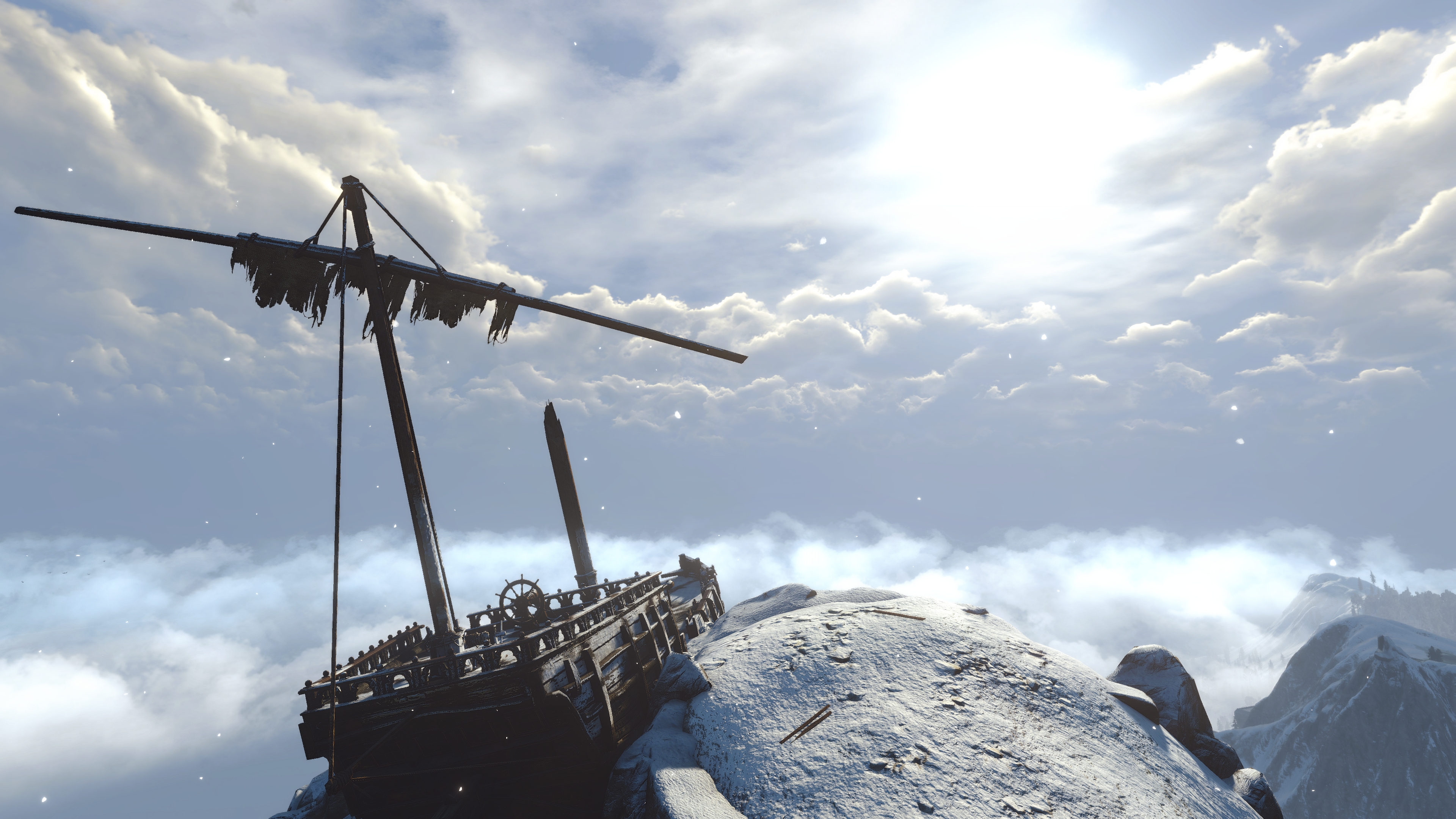 The Witcher 3 Wild Hunt Screen Shot PC Gaming Ship Clouds Skellige 3840x2160