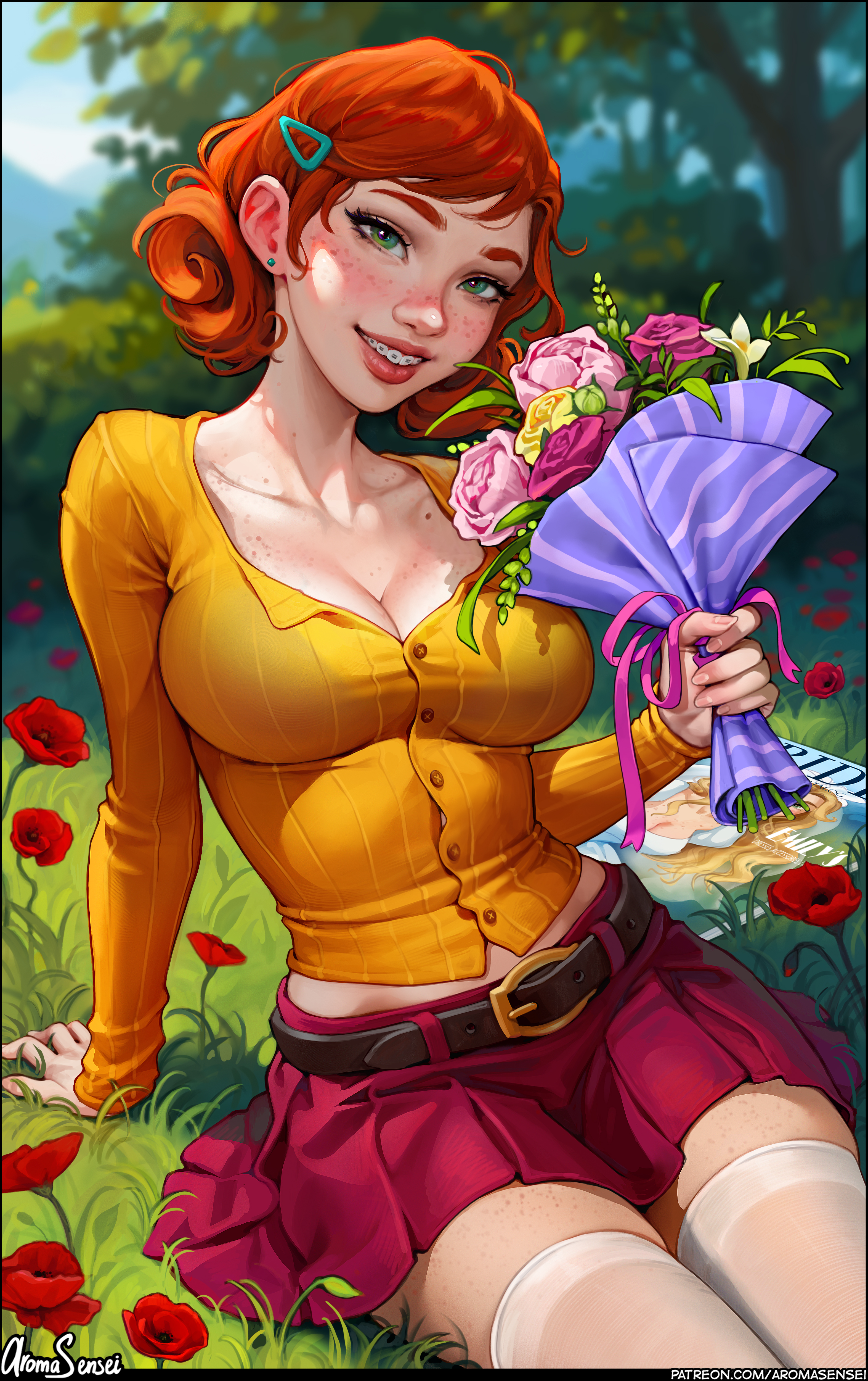 Penny Stardew Valley Stardew Valley Video Games Video Game Girls Flowers Smiling Braces 2D Artwork D 3145x5000