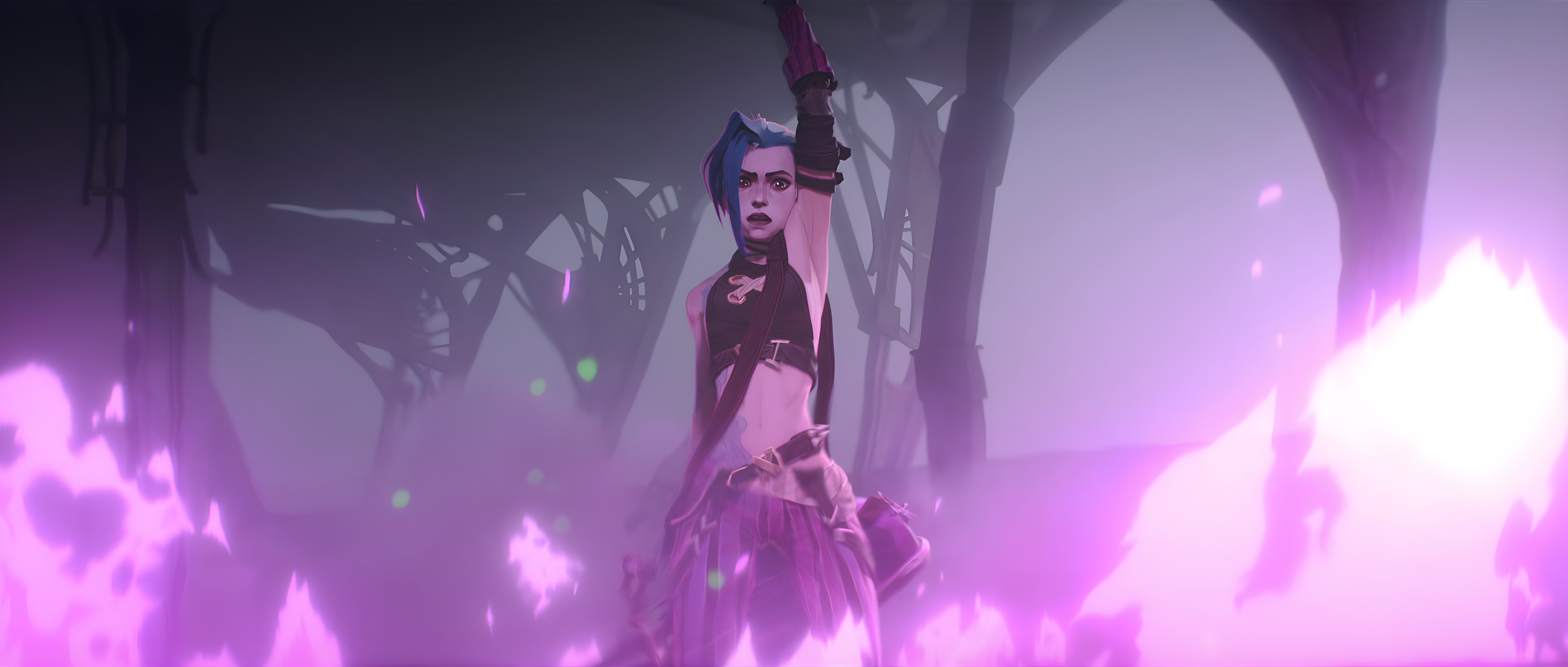 Jinx League Of Legends League Of Legends Arcane League Of Legends Digital Art Netflix TV Series TV S 7680x3266