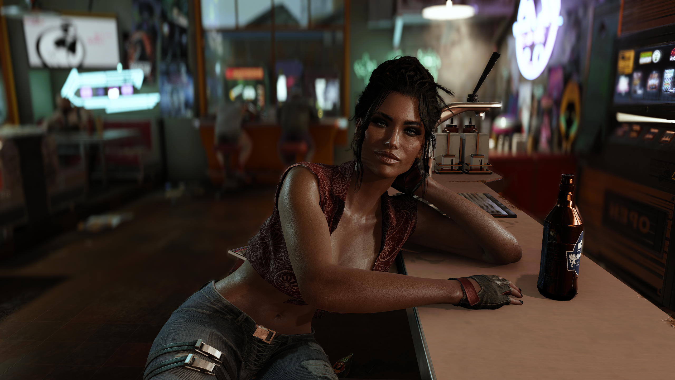Cyberpunk 2077 CD Projekt RED Video Game Characters Video Game Girls Panam Palmer 2560x1440