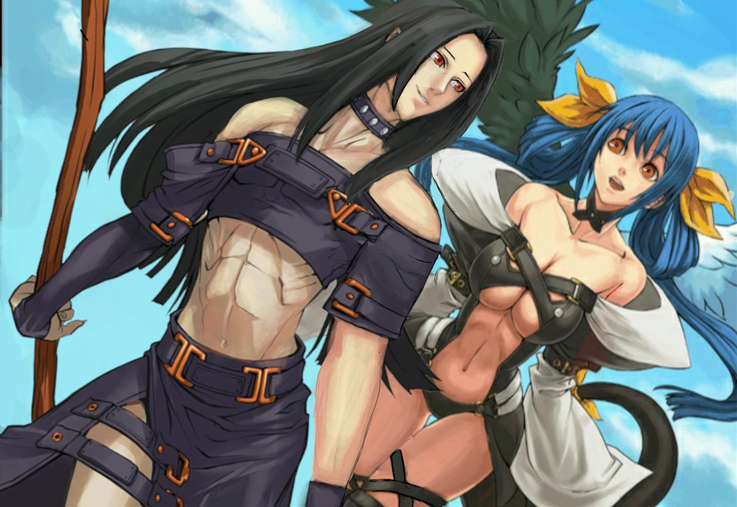Guilty Gear XX Guilty Gear Anime Couple Anime Games Video Game Art Fighting Games Video Games Angel  2424x1669