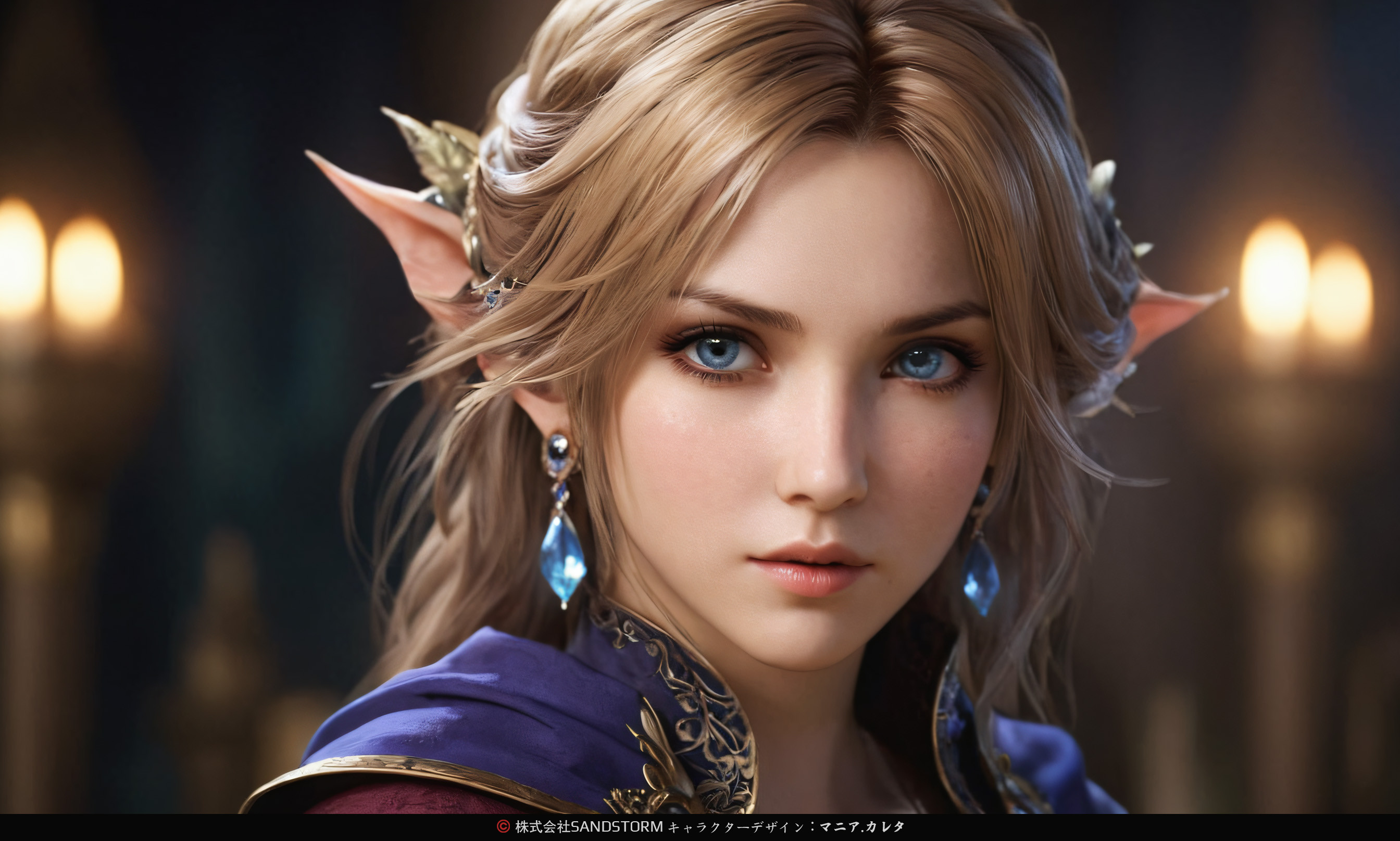Mania Carta CGi Blue Eyes Blonde Portrait Earring 2688x1616
