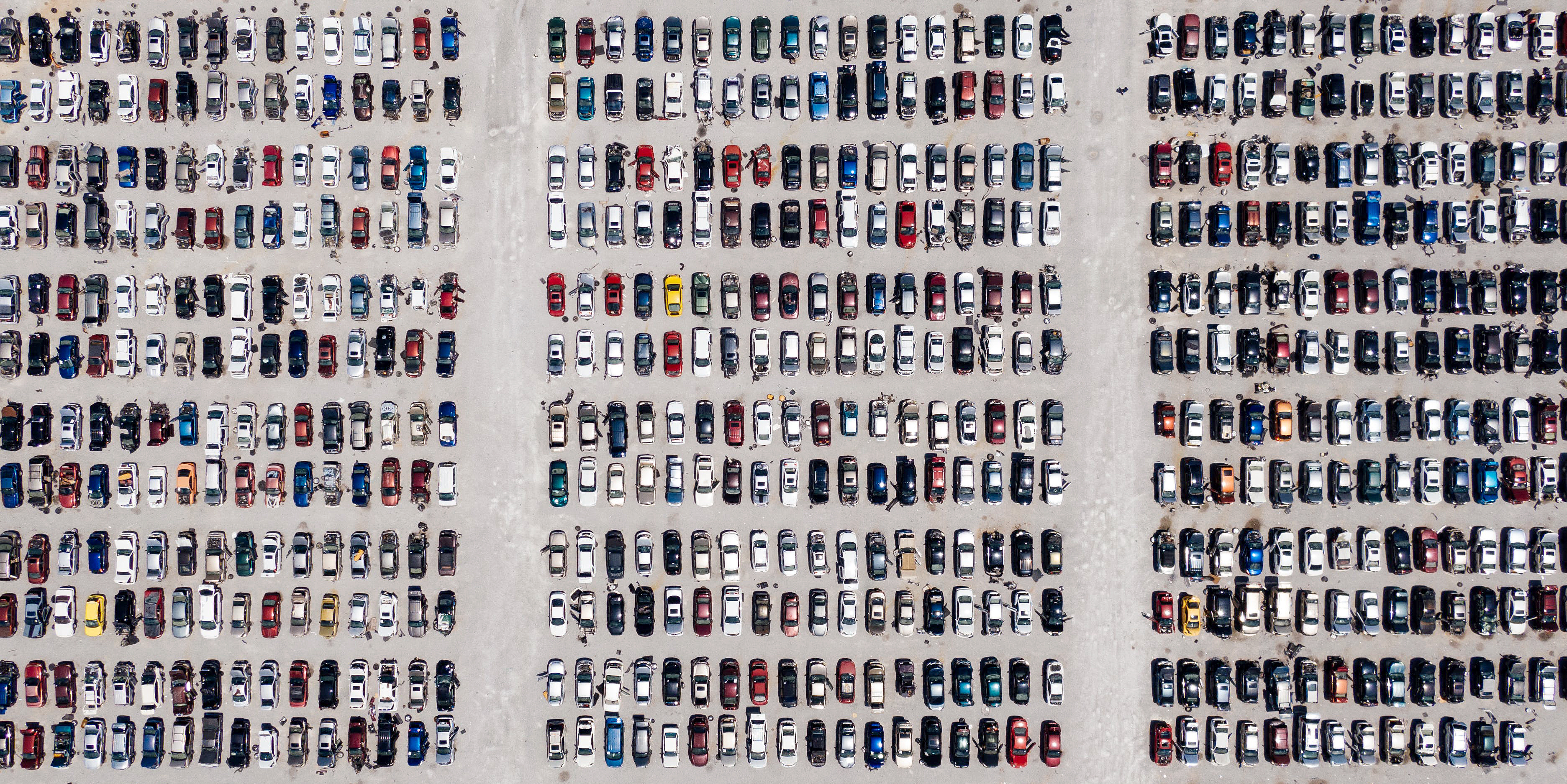 Crashed Cars Aerial View Drone Photo Simple Background Car Vehicle 3745x1875