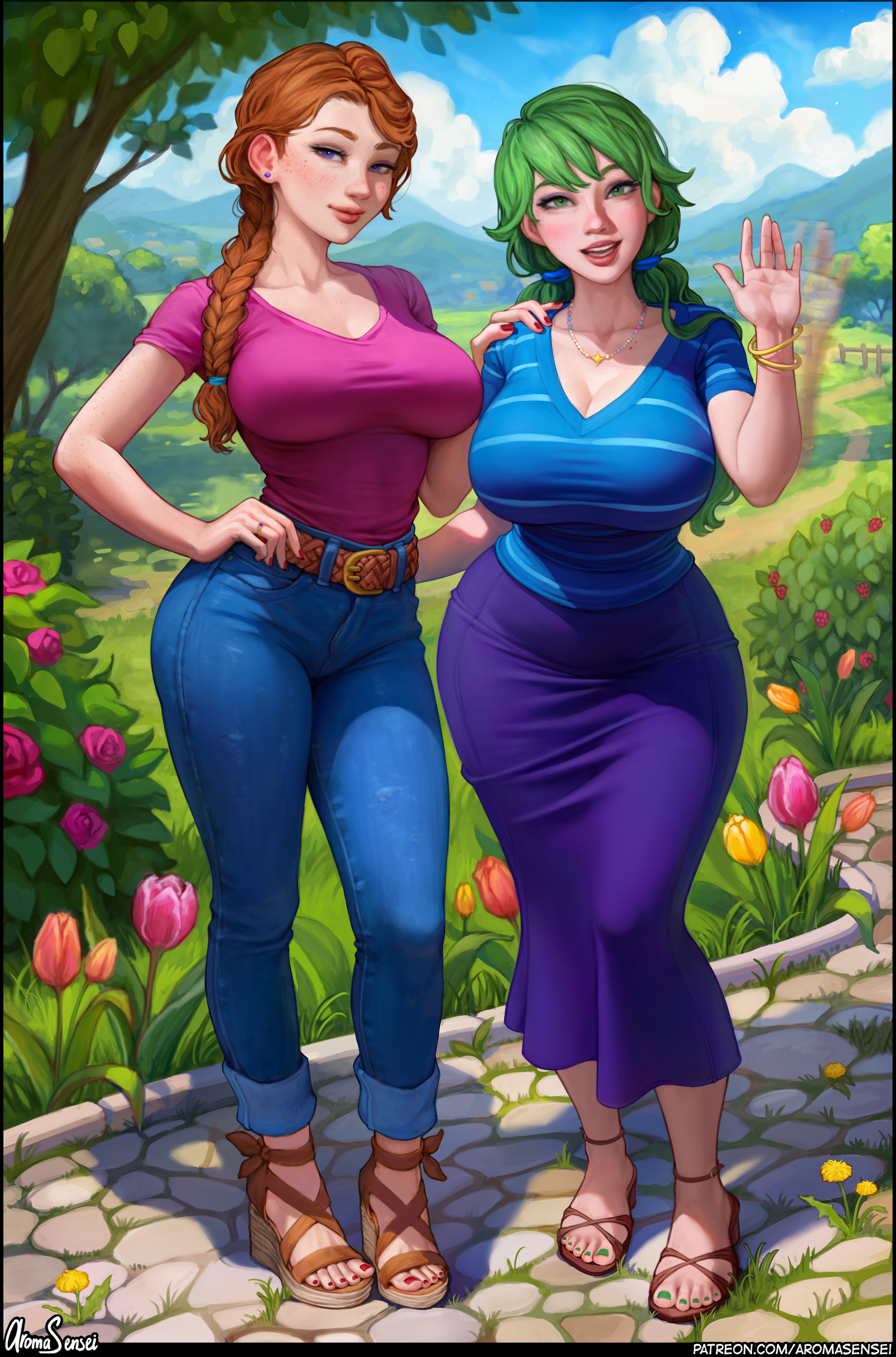 Jodi Stardew Valley Caroline Stardew Valley Stardew Valley Video Games Video Game Girls Digital Art  3302x4998