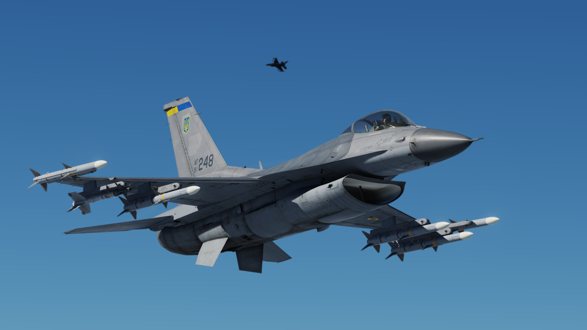 General Dynamics F 16 Fighting Falcon Jet Fighter Flying Digital Combat Simulator Ukrainian Air Forc 1920x1080