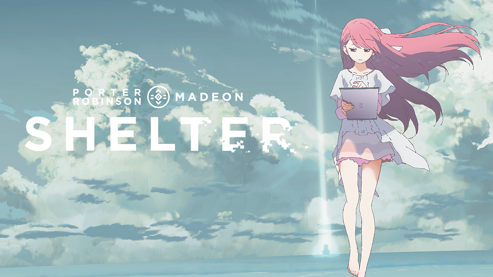 Shelter Anime Music Video Darling Sea Water Blue Clouds Table Rose 1920x1080