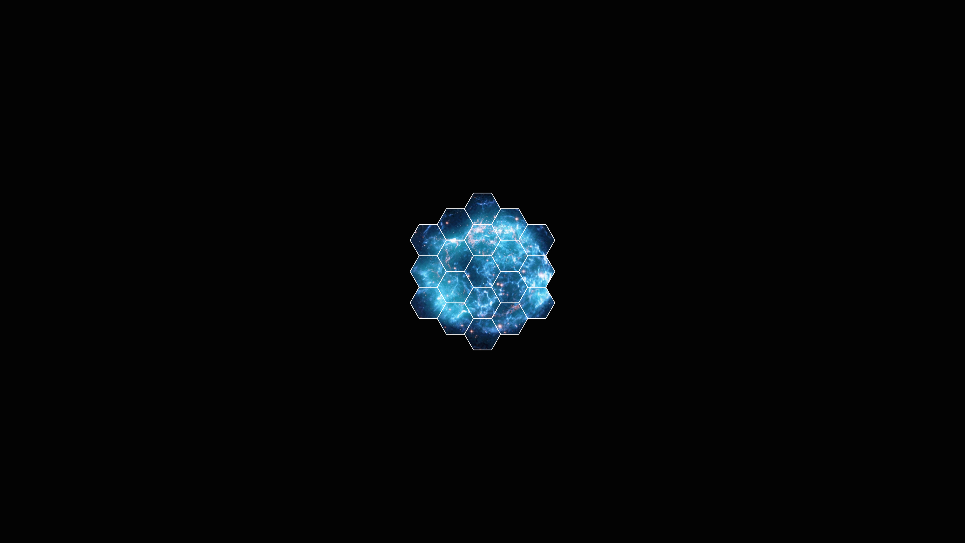 Digital Art Minimalism Black Background Nebula Hexagon Space 3840x2160