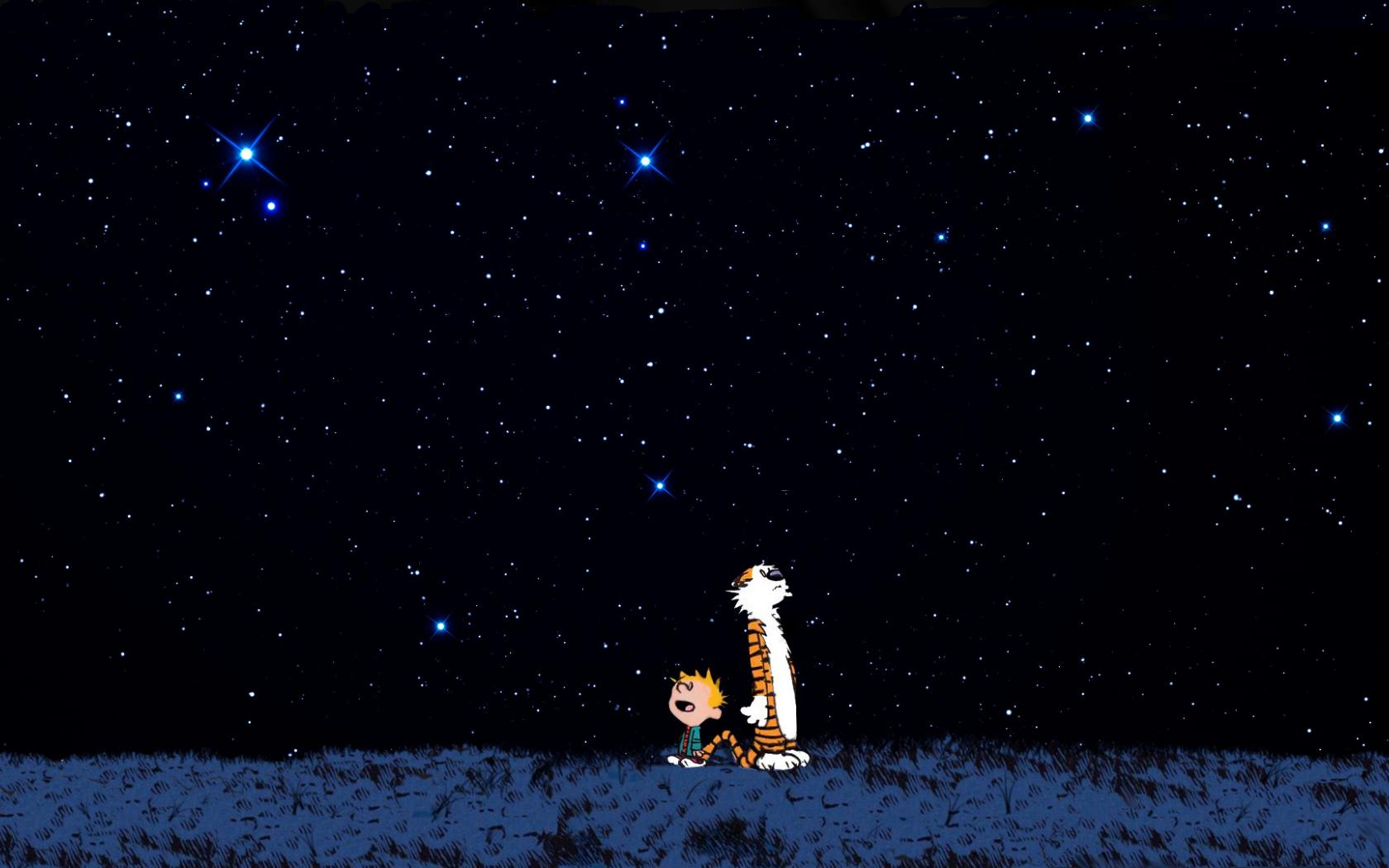 Dark Space Calvin And Hobbes 1680x1050