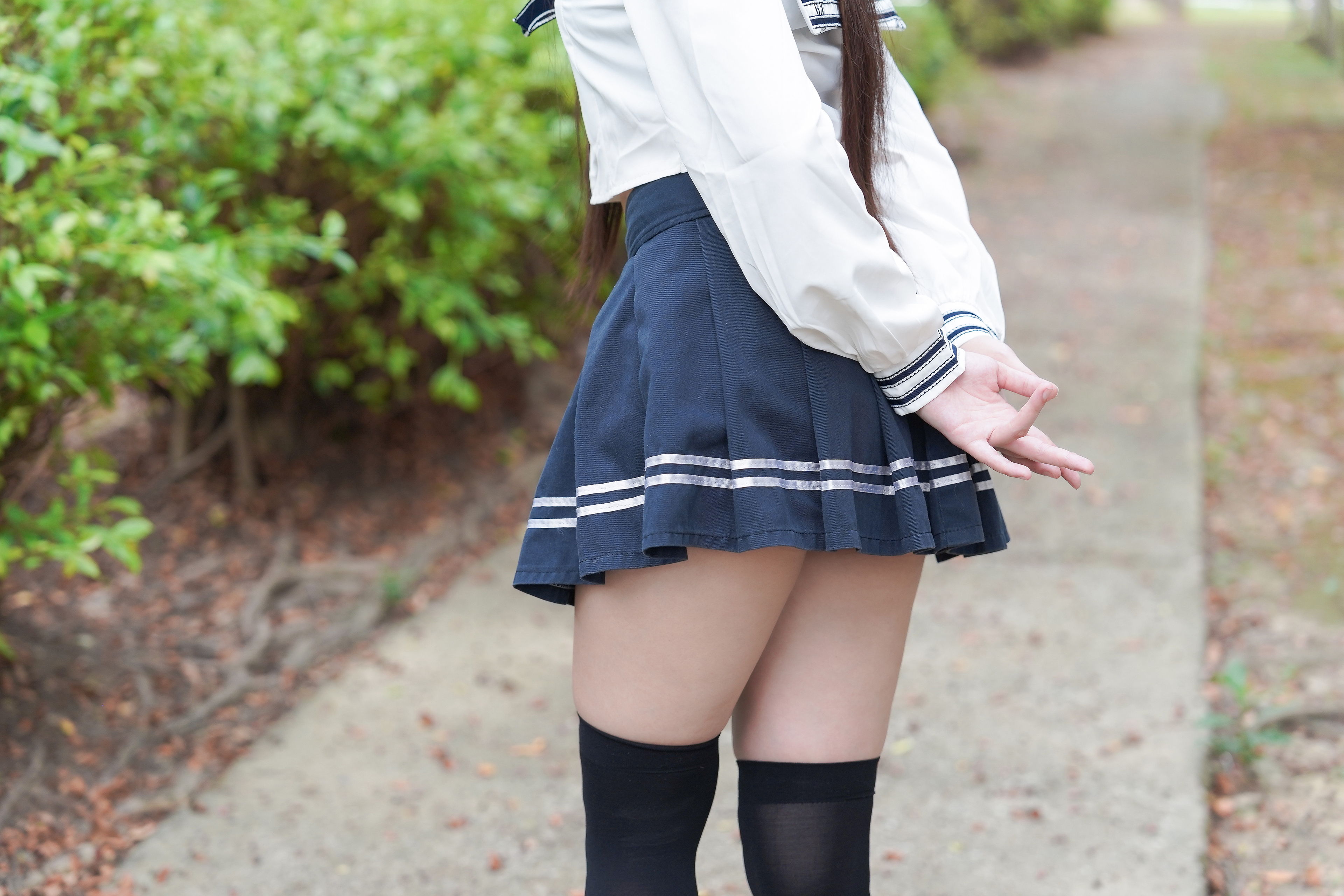 Women Model Asian Cosplay Schoolgirl Sailor Uniform Twintails Women Outdoors Closeup 3840x2560