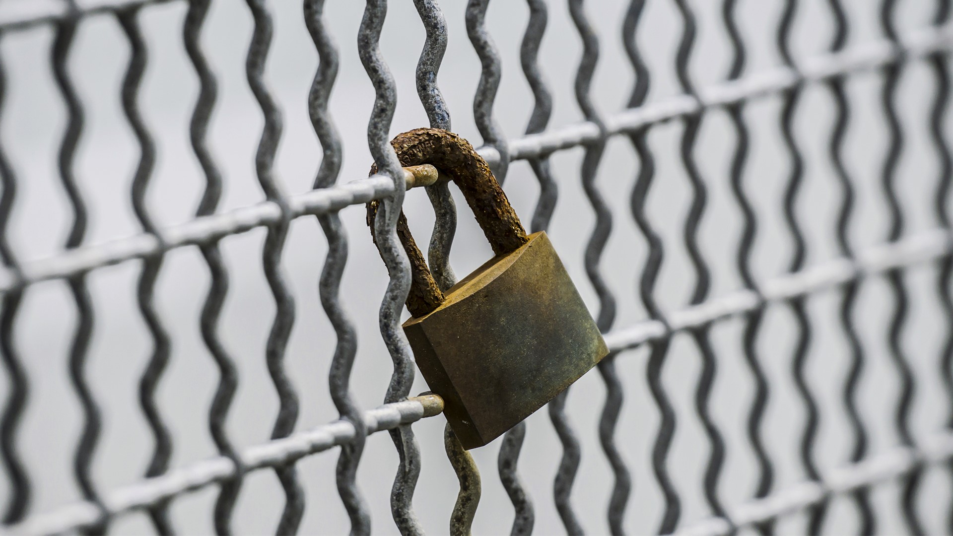 Lock Closeup Photography Rust Padlock Fence 1920x1080