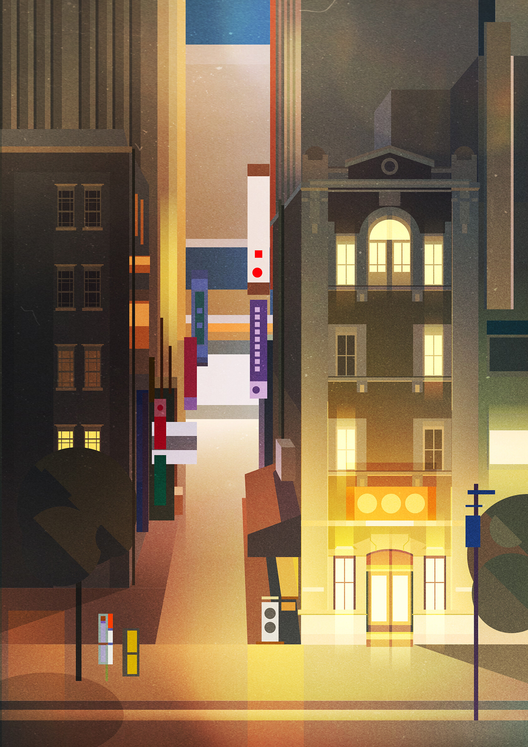 Street Alleyway Signs Apartments Road Sign Trees Building City James Gilleard 1684x2381