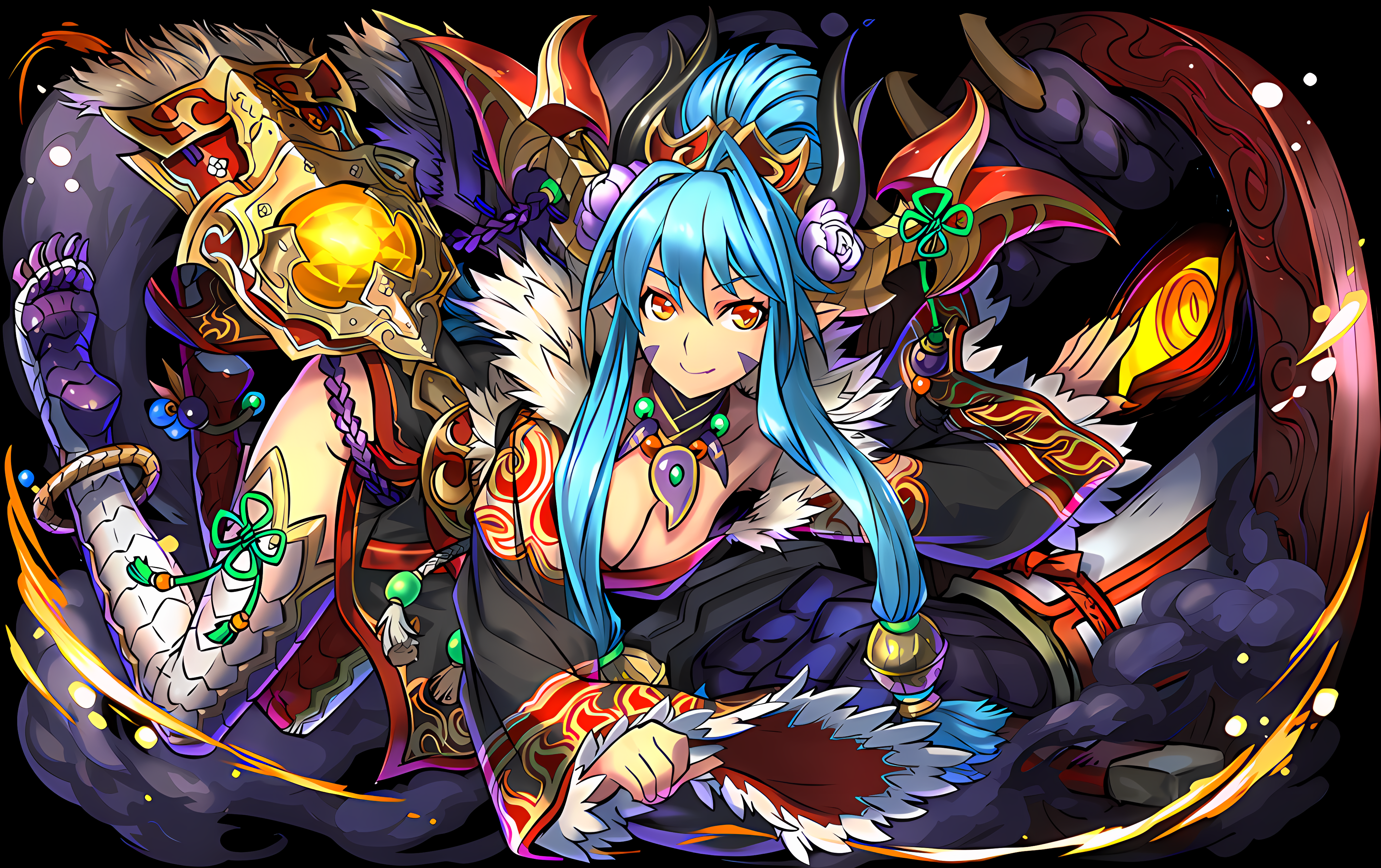 Puzzle Dragons Puzzle And Dragons Blue Hair Dragon 4080x2564