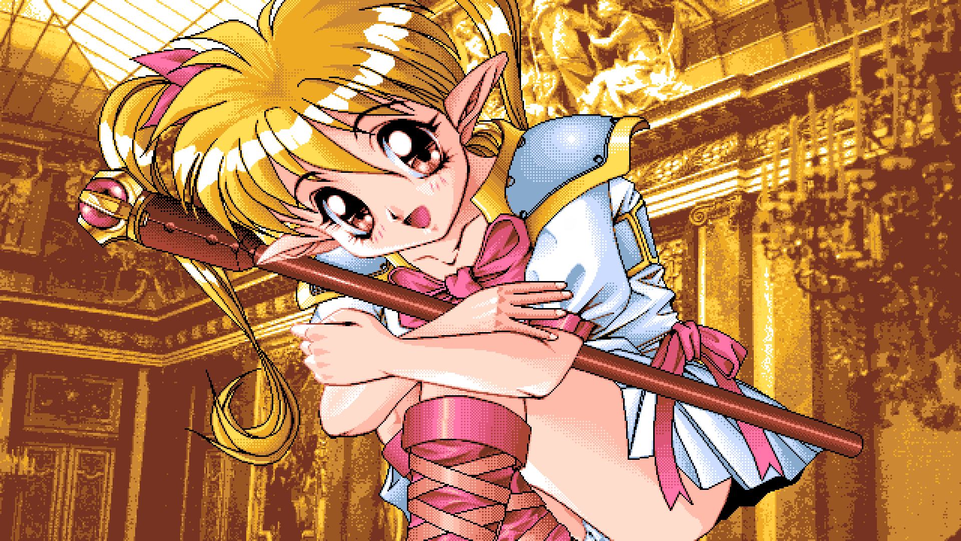 Pixel Art PC 98 Anime Girls Game CG 1920x1080