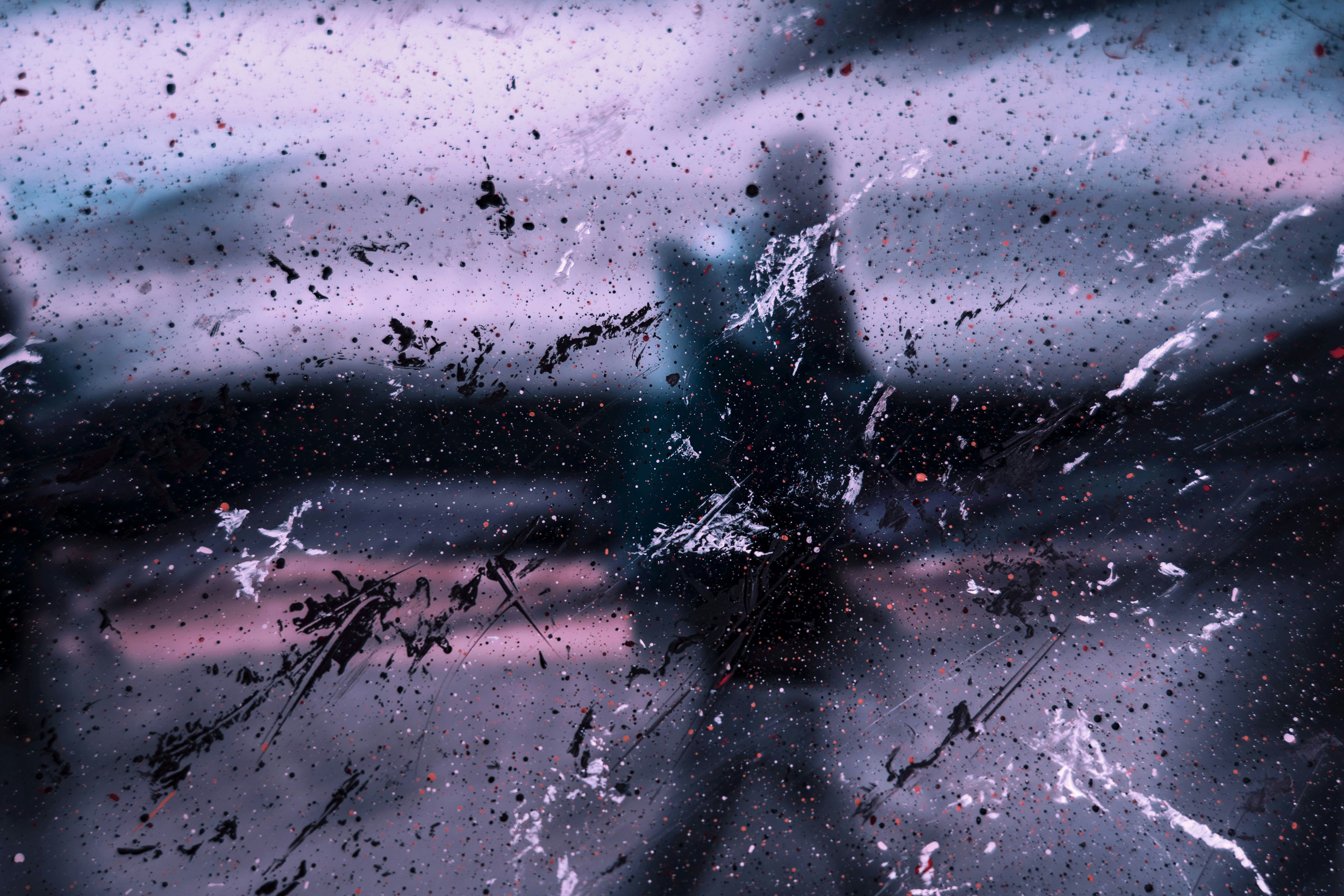 Artwork Splashes Paint Splash Paint Purple Black Blurred 3600x2400