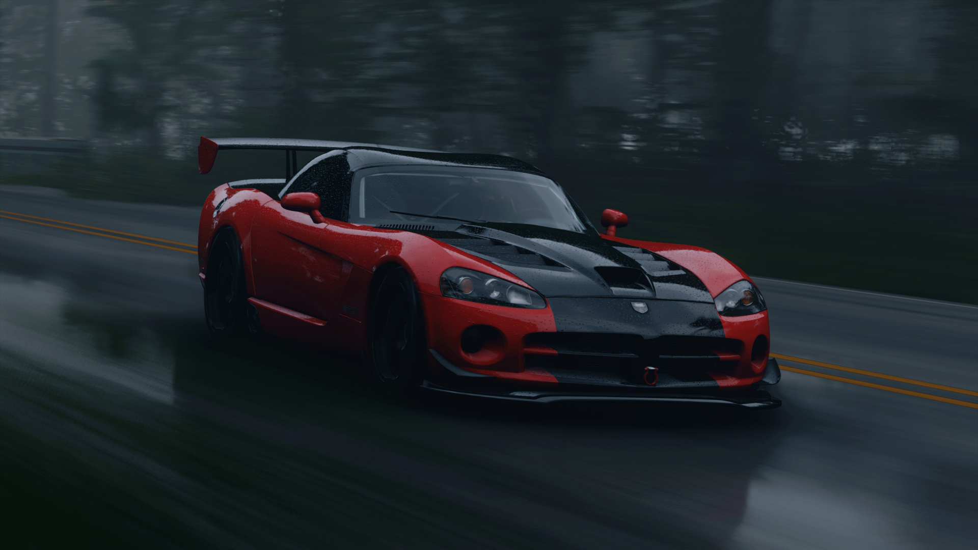 Video Games Forza Forza Horizon 5 Screen Shot Vehicle Car American Cars Red Cars Dodge Dodge Viper R 1920x1080