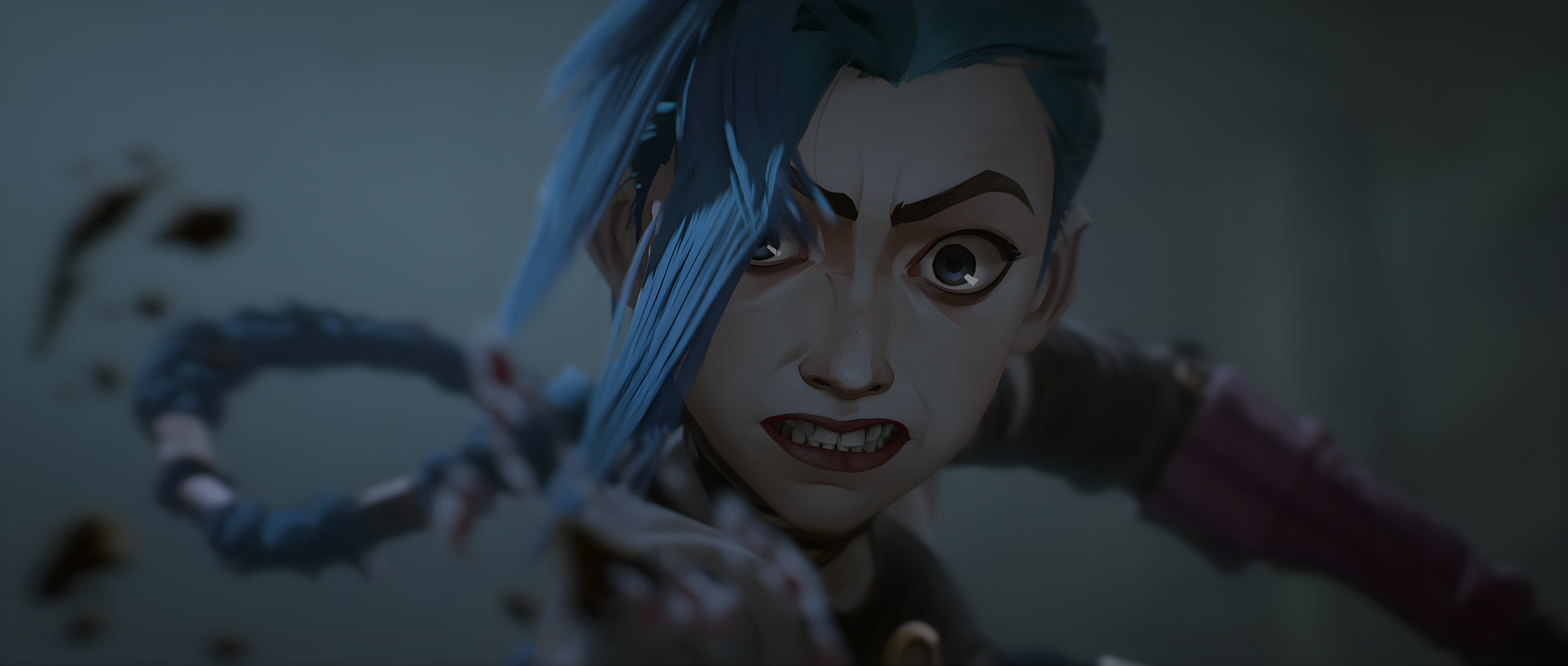 Jinx Arcane Jinx League Of Legends League Of Legends Arcane League Of Legends Digital Art Video Game 7680x3265