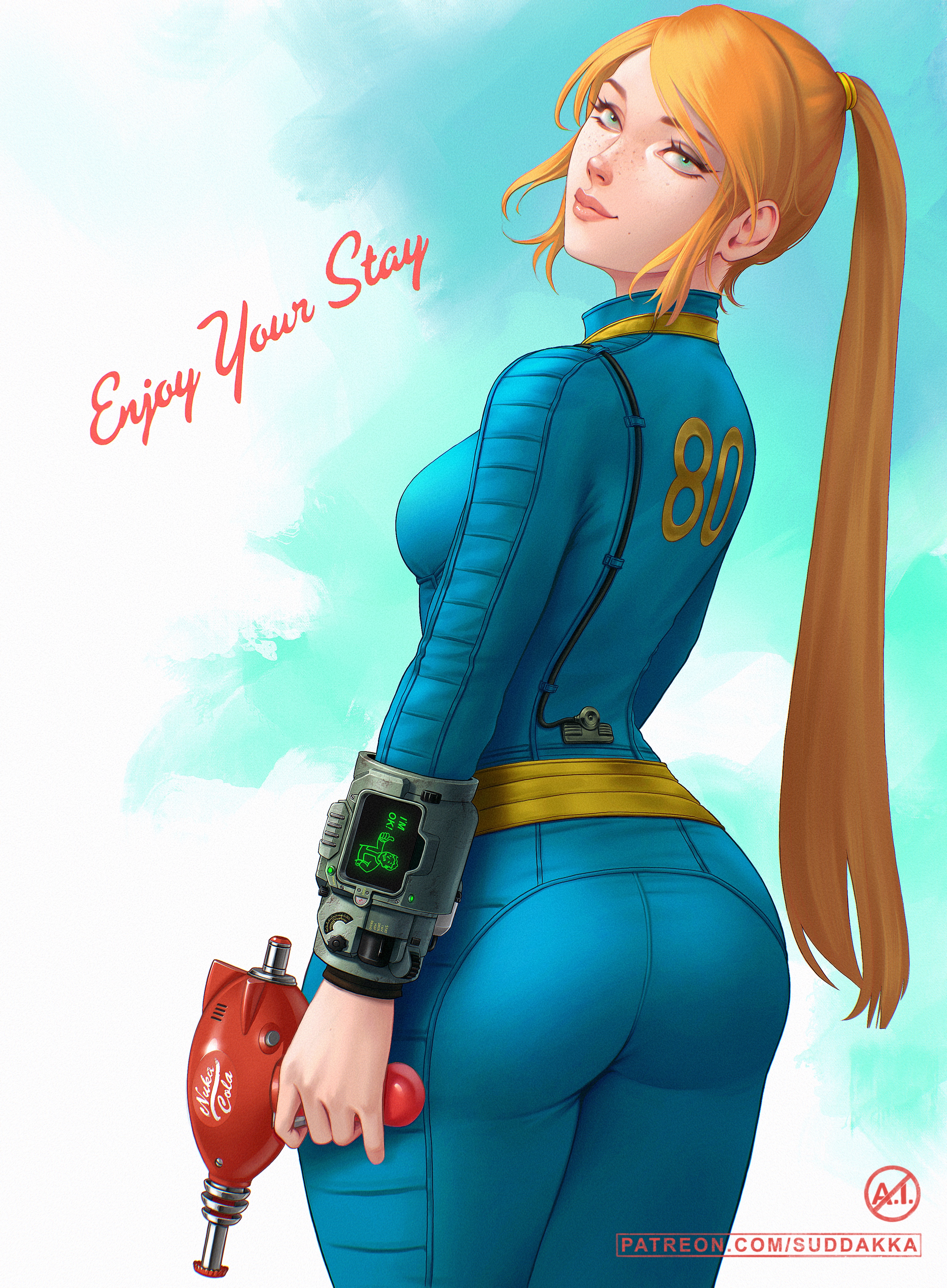 Video Game Art Fallout Vault Girl Fictional Character Vault Dweller Video Game Girls Suddakka 3011x4096