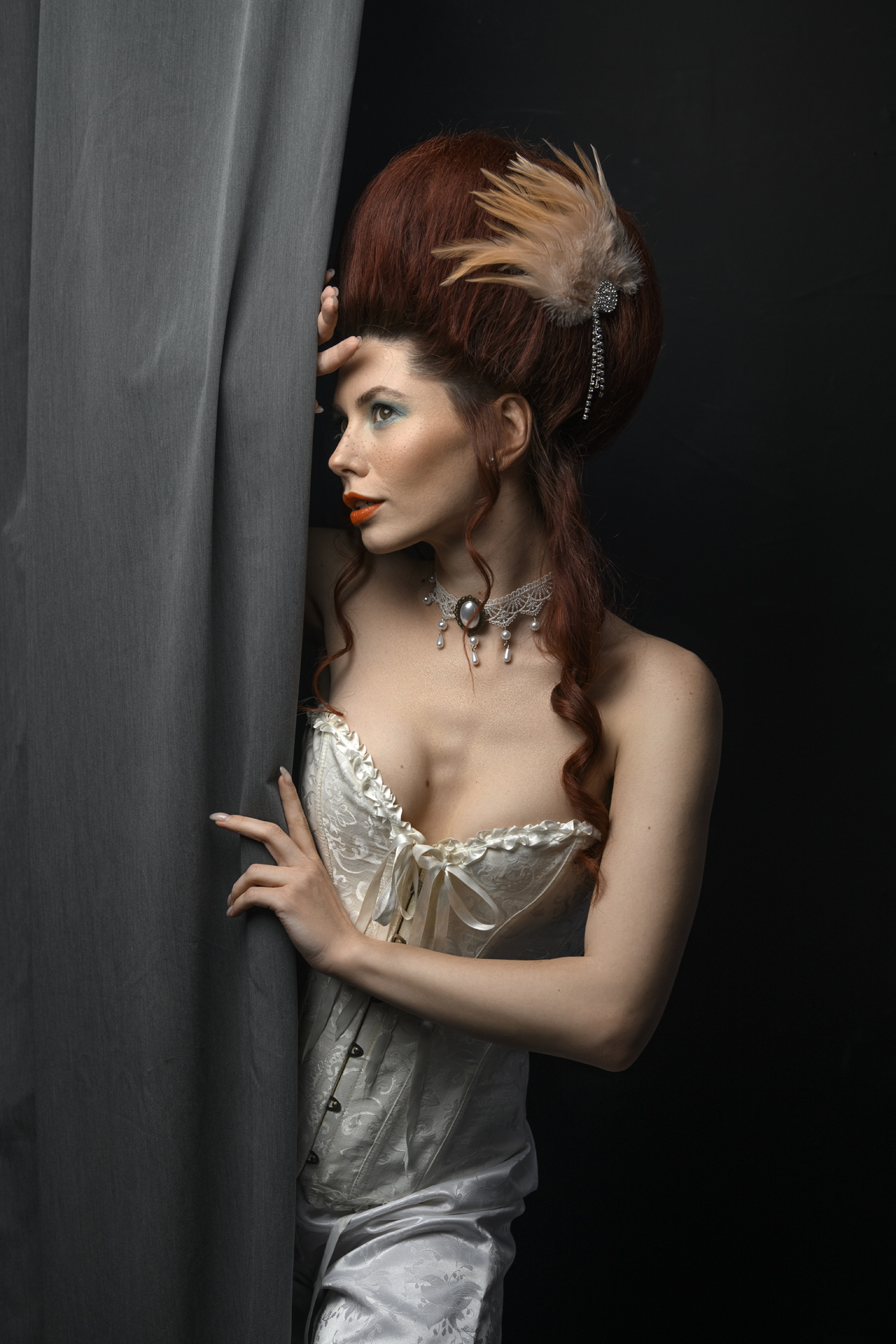 Evgeny Kozlov Women Redhead Dress Choker Eyeshadow 1280x1920