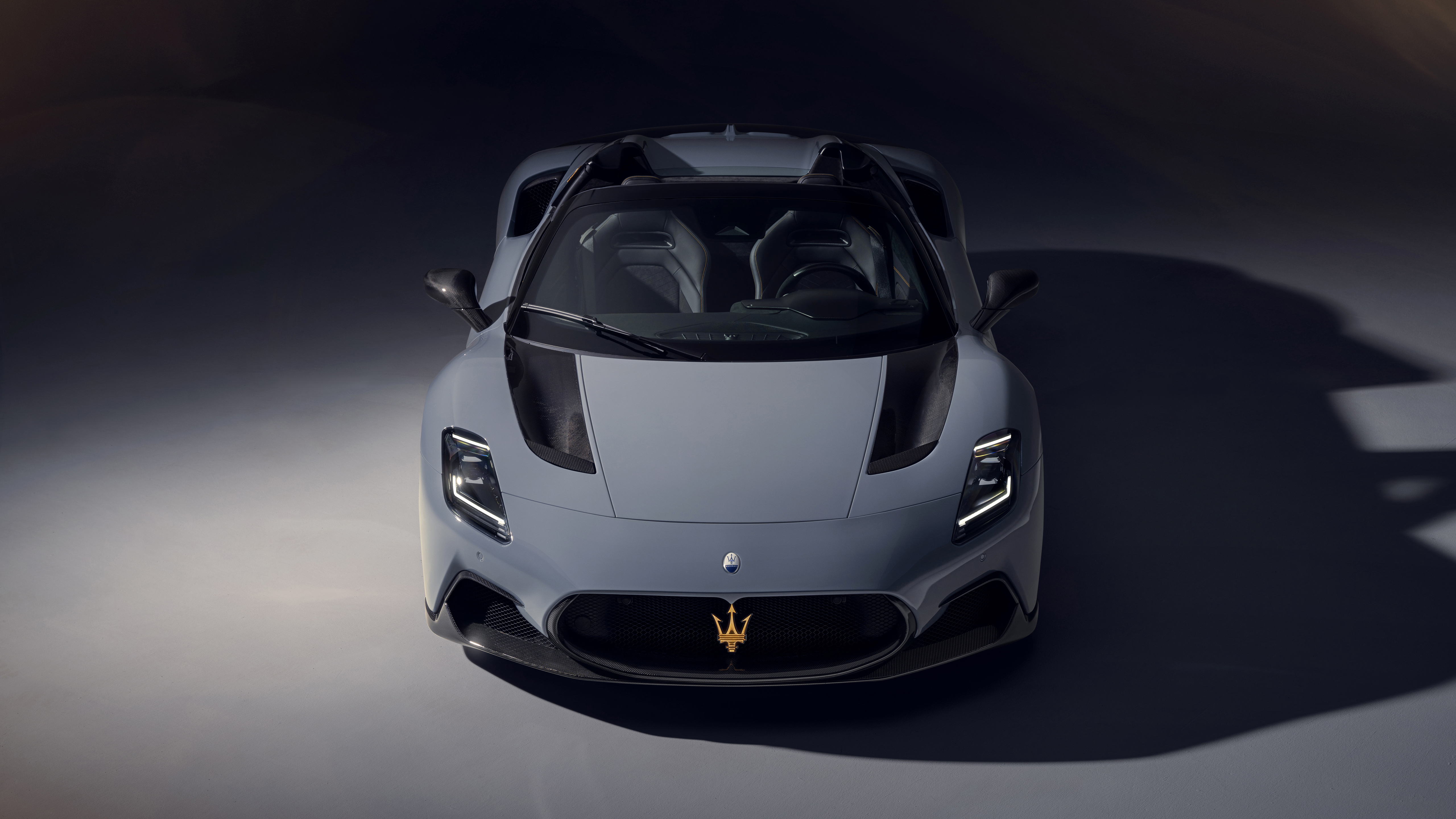 Maserati MC20 Maserati Car Sports Car Gray Cars Convertible Low Light Spotlights Italian Cars 5120x2880