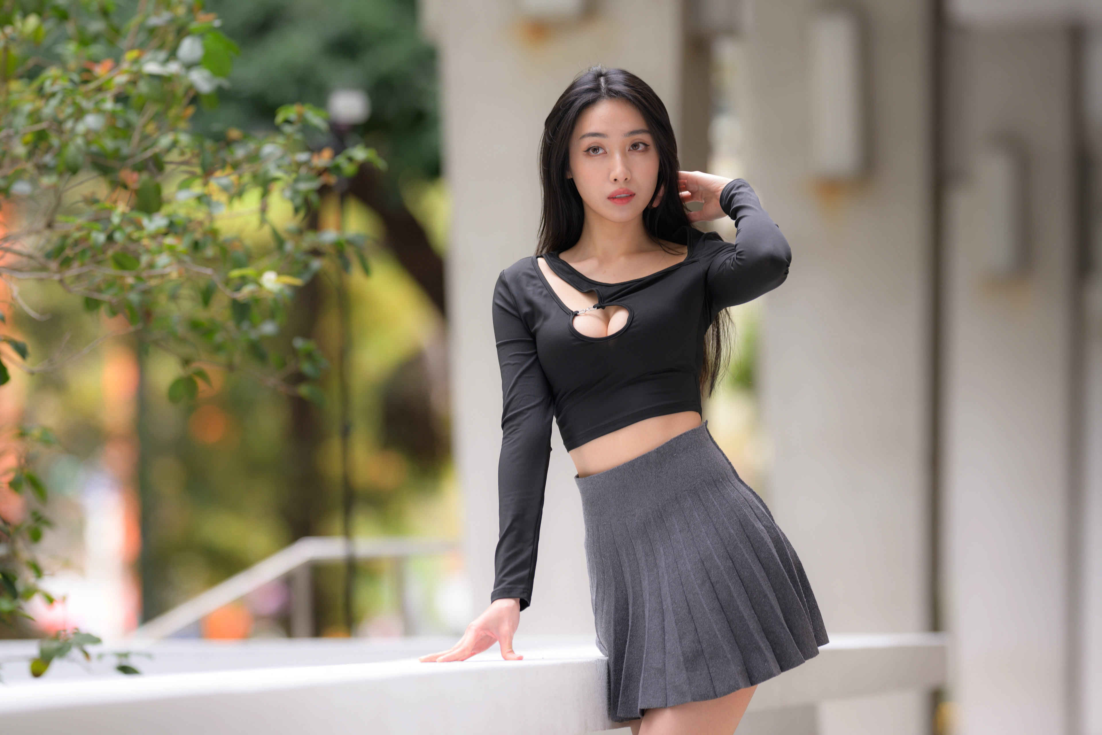 Asian Model Women Long Hair Dark Hair 3840x2560