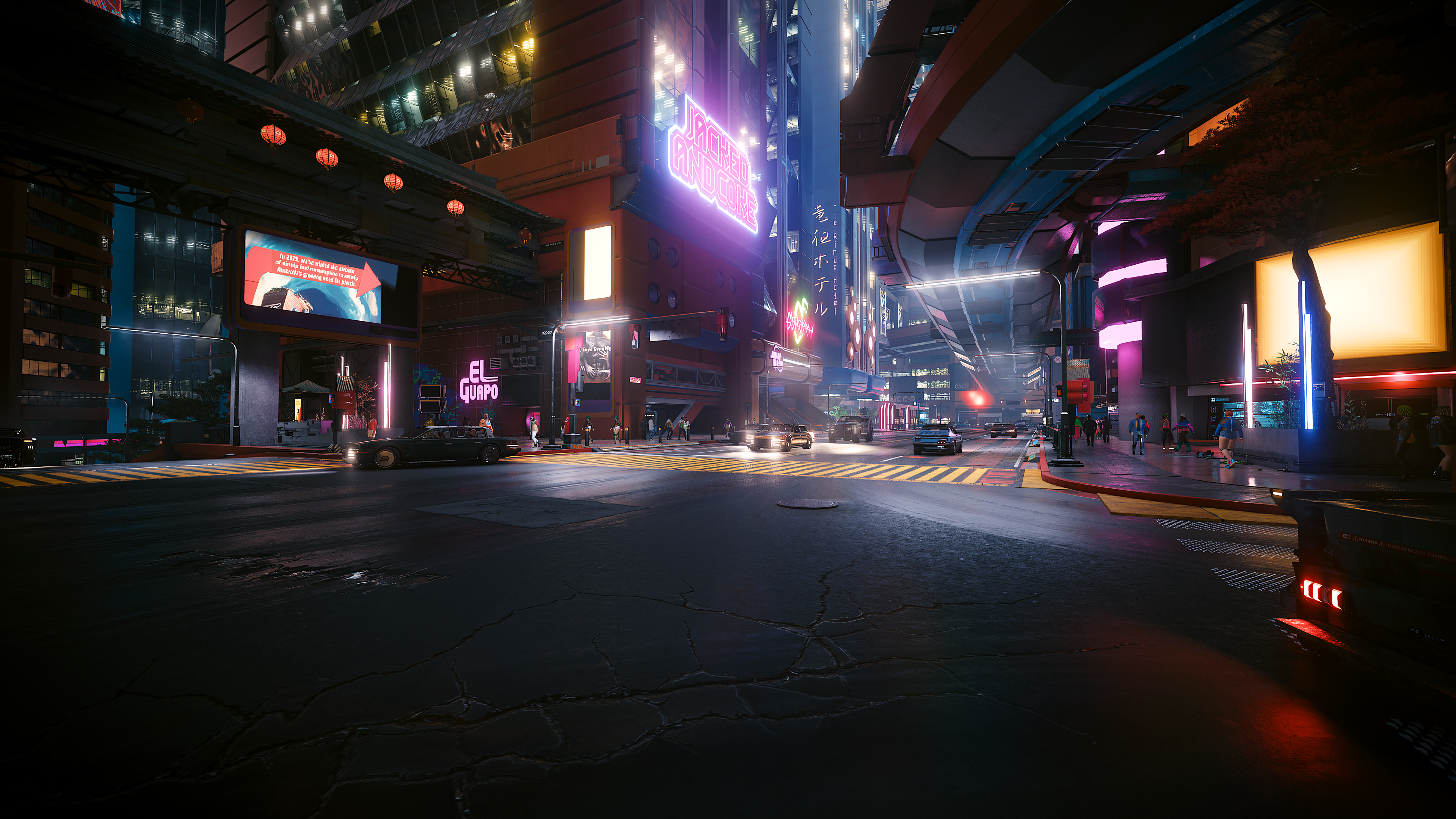 Cyberpunk 2077 NPC Car Futurism Futuristic Futuristic City City Road Traffic Neon Lights Cyberpunk 2 3840x2160