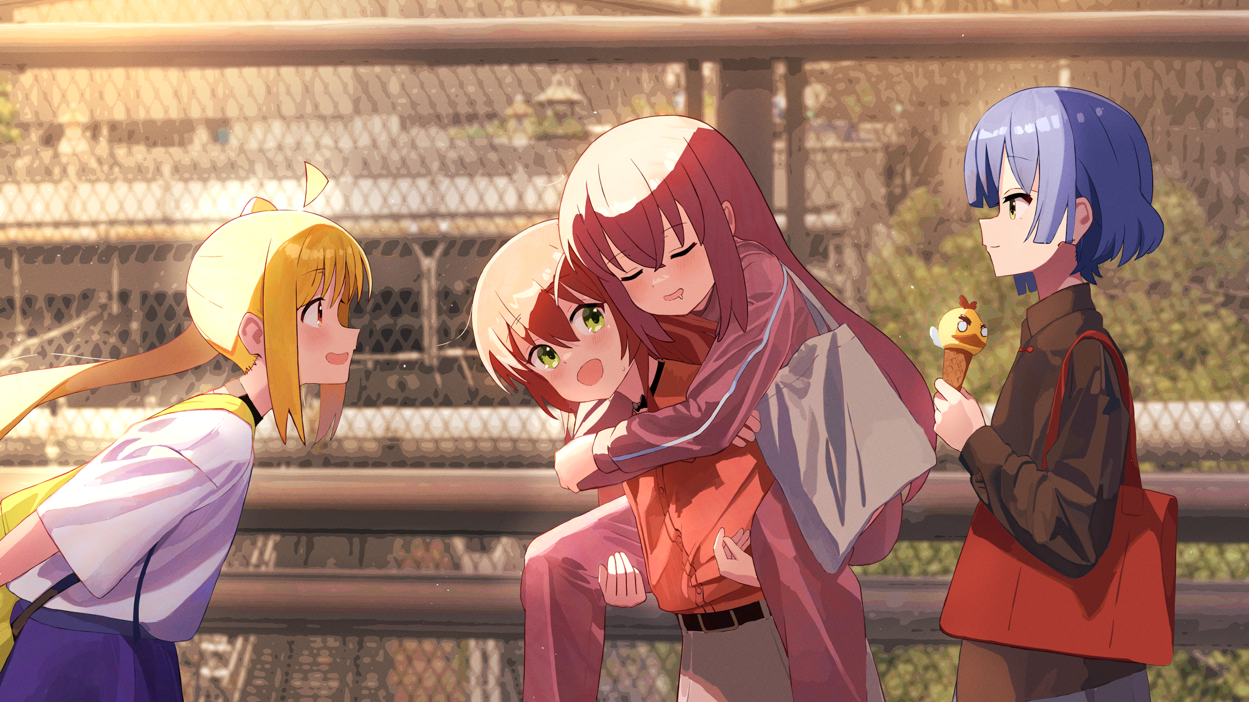 Anime Anime Girls BOCCHi THE ROCK Sleeping Open Mouth Sunlight 2560x1440
