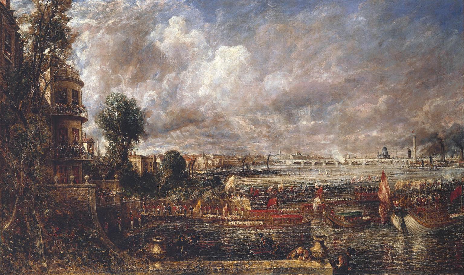 Classic Art Painting John Constable Town River Army Ship Harbor Sky Clouds 1536x912