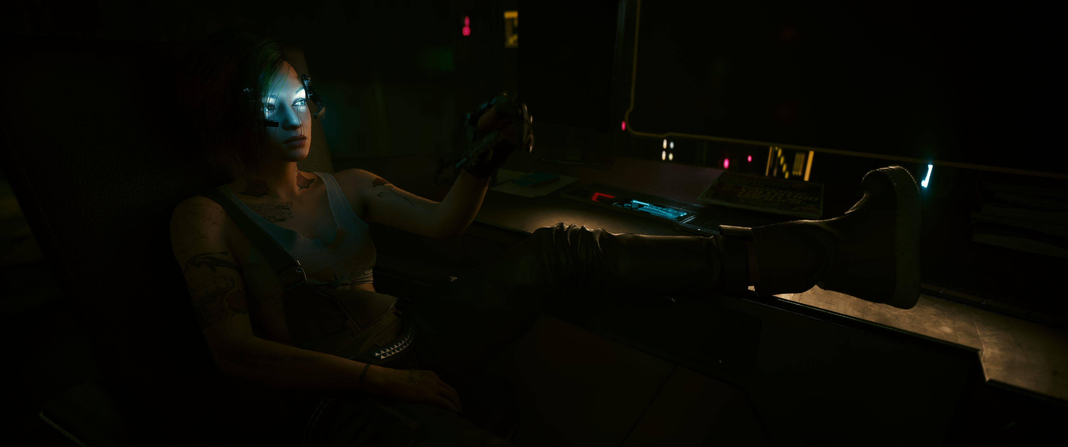 Cyberpunk 2077 Cyberpunk Judy Alvarez Technology Ultrawide Pink Hair Tank Top Baseball Cap Shorts Ta 3440x1440