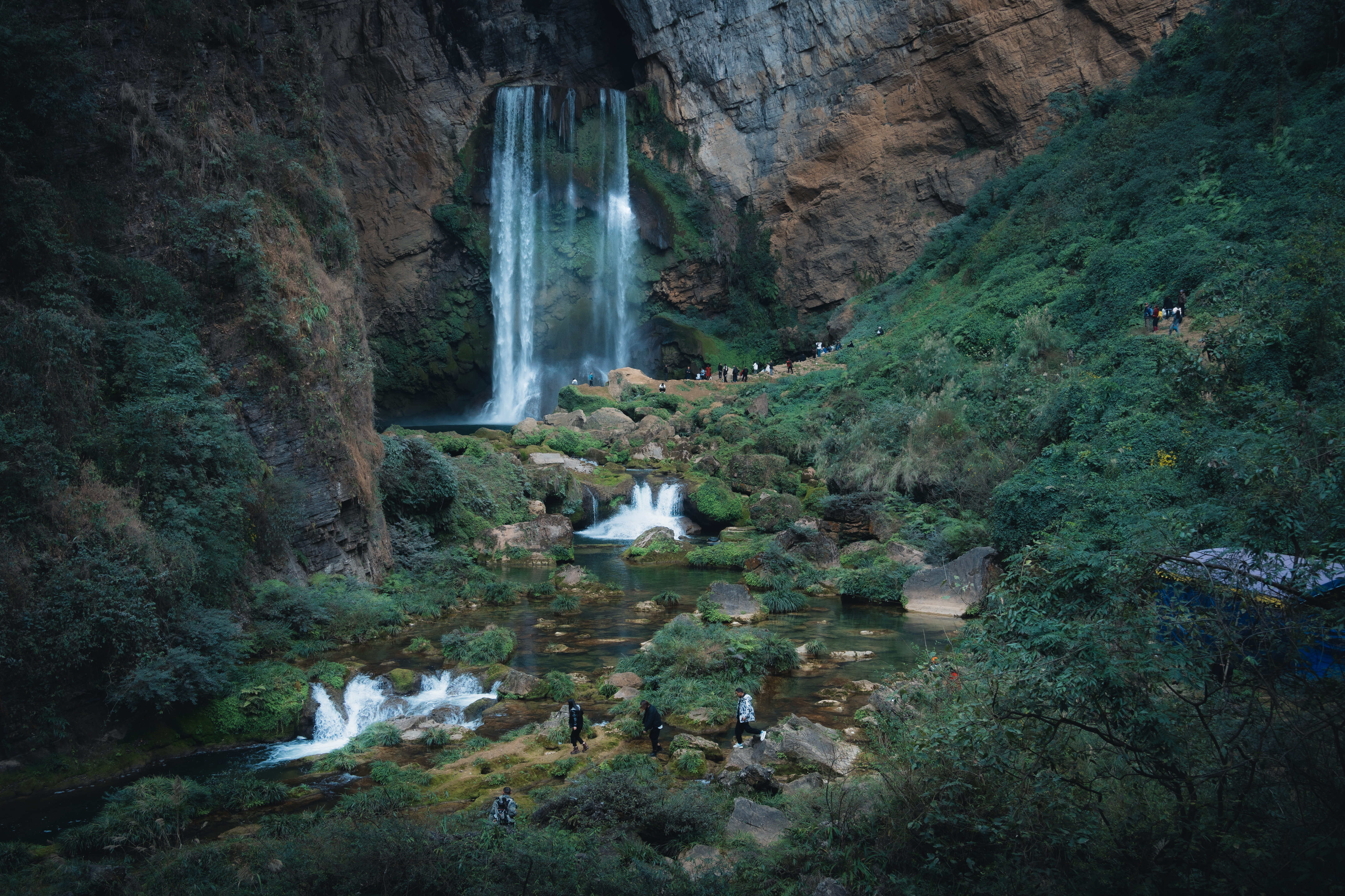 Waterfall Nature Forest China Yangpidong Falls 6435x4290