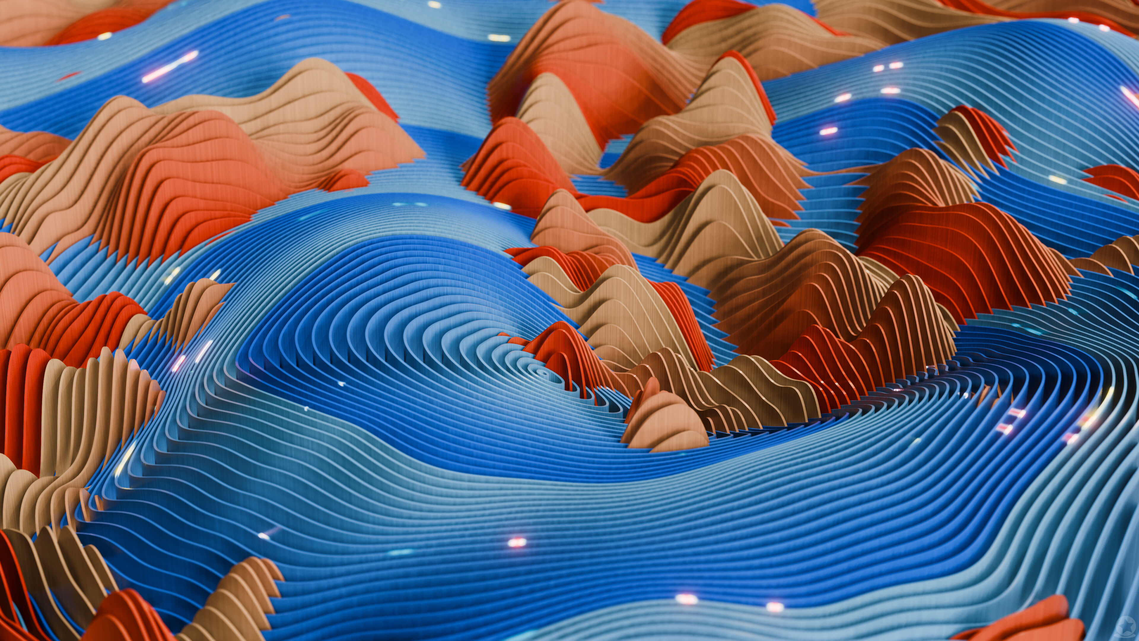 Blender Abstract 3D Abstract Colorful Waveforms Waves 3840x2160