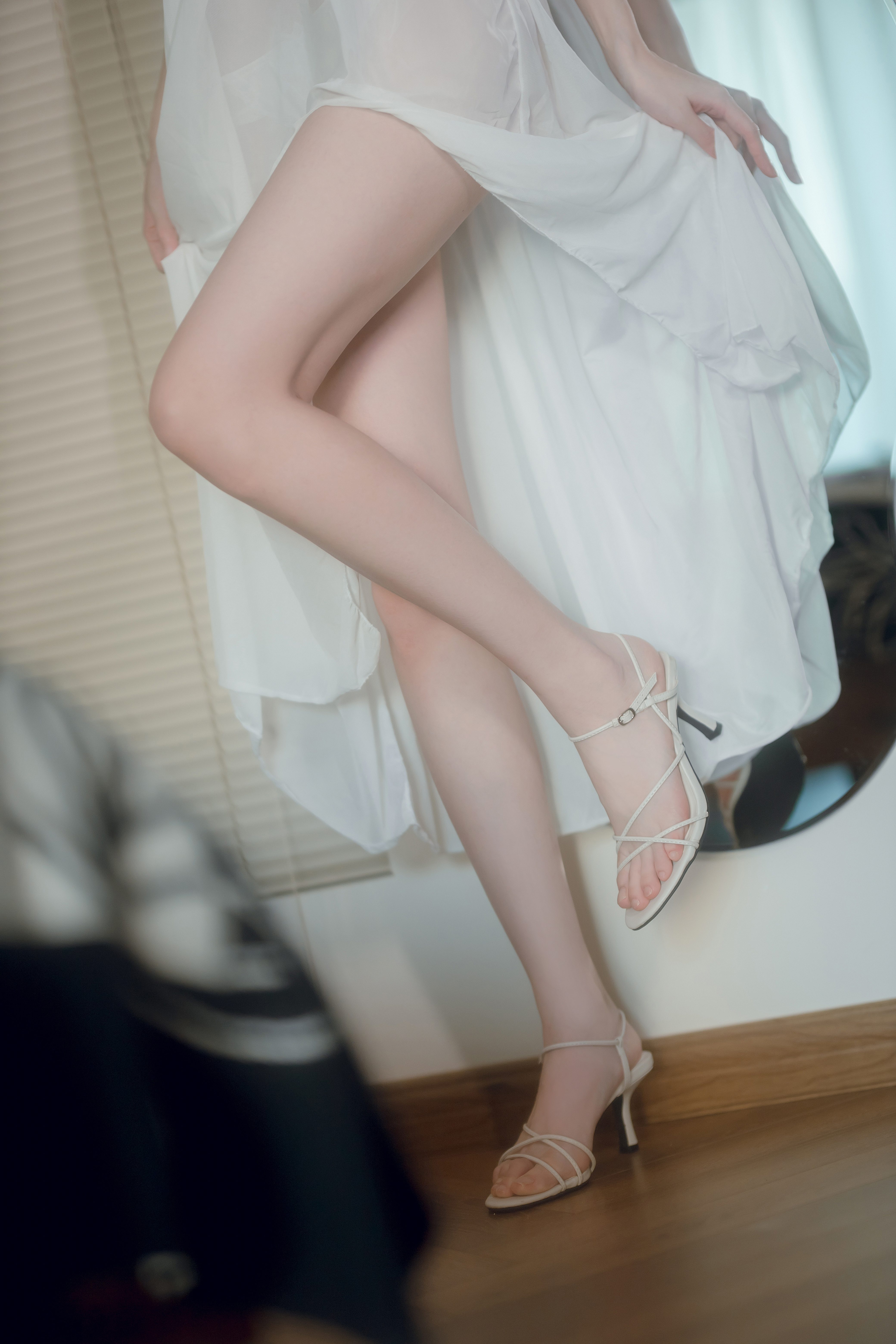 High Heels White Dress Dress Barefoot Asian 4160x6240